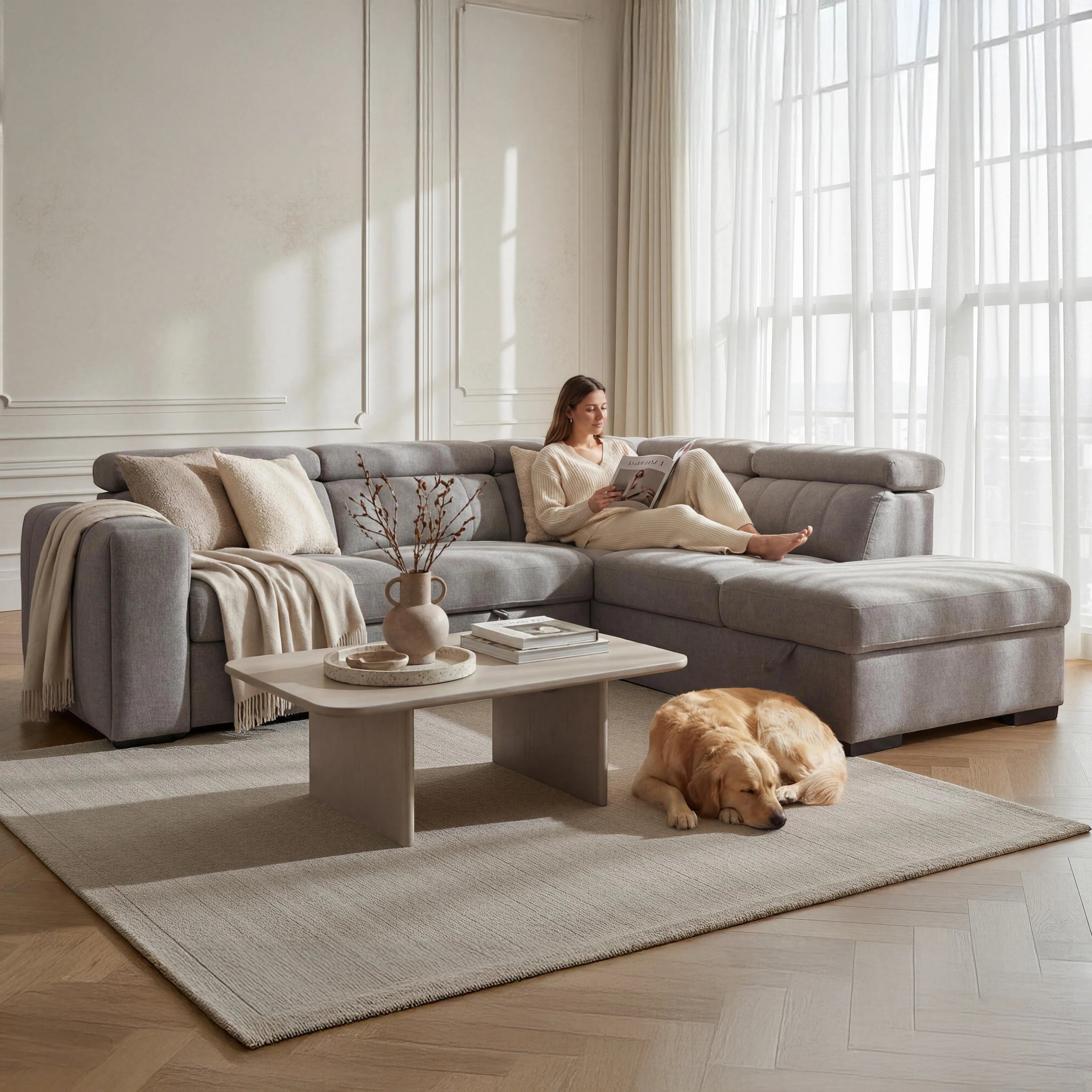 Nello Right Facing Media Sectional Sleeper (pre-order)