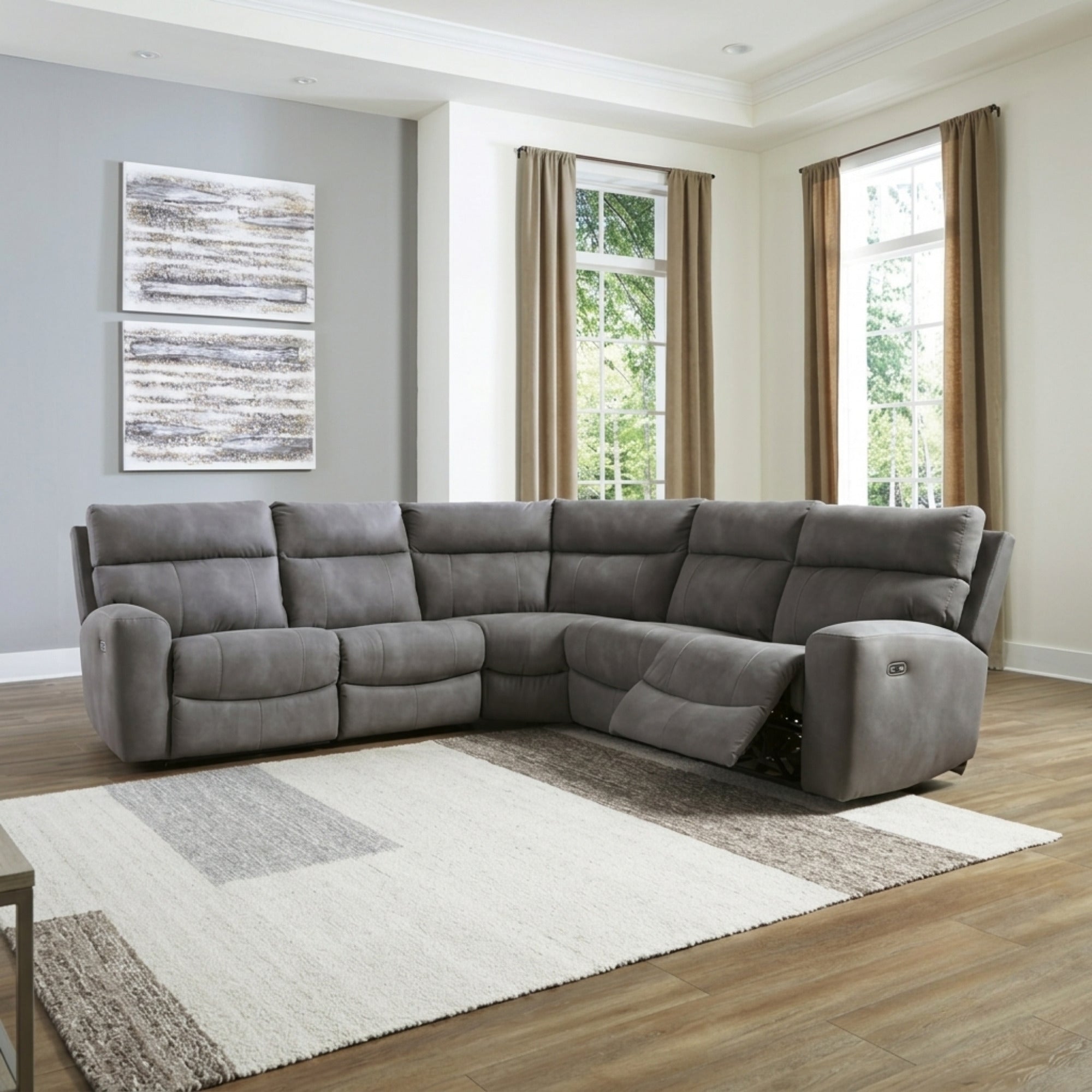 Next-Gen Durapella 5-Piece Power Reclining Sectional Slate