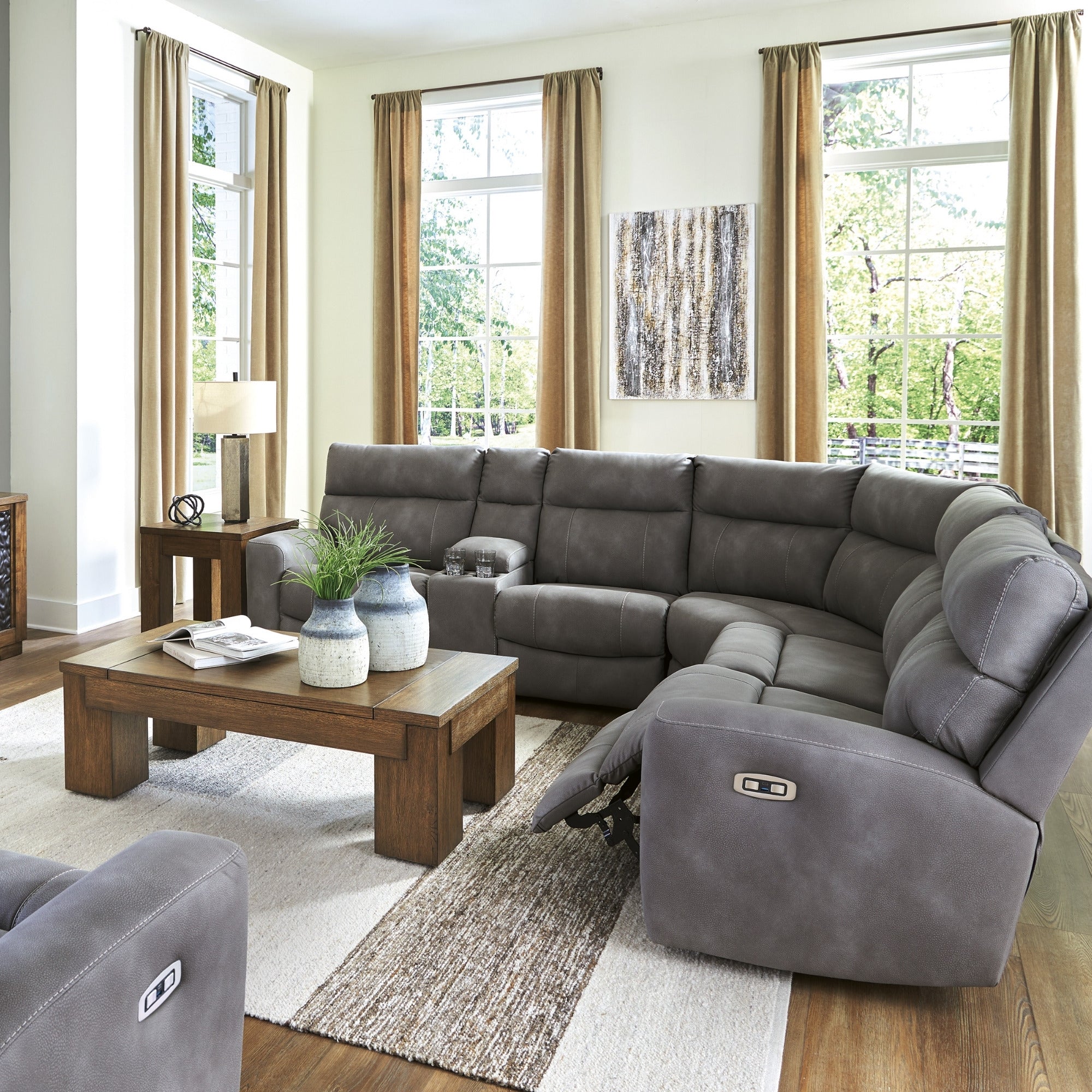 Next-Gen Durapella 6-Piece Power Reclining Sectional Slate