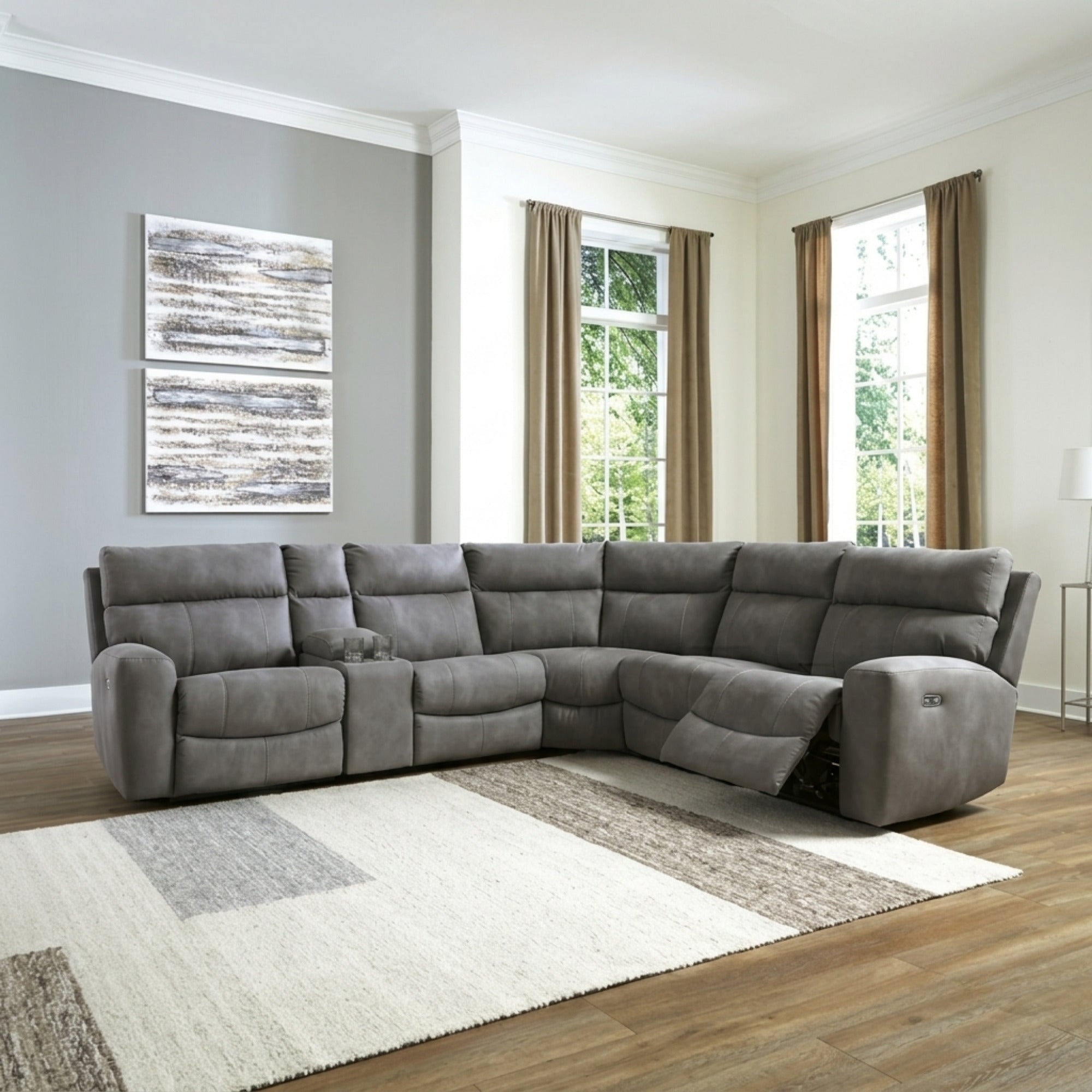 Next-Gen Durapella 6-Piece Power Reclining Sectional Slate