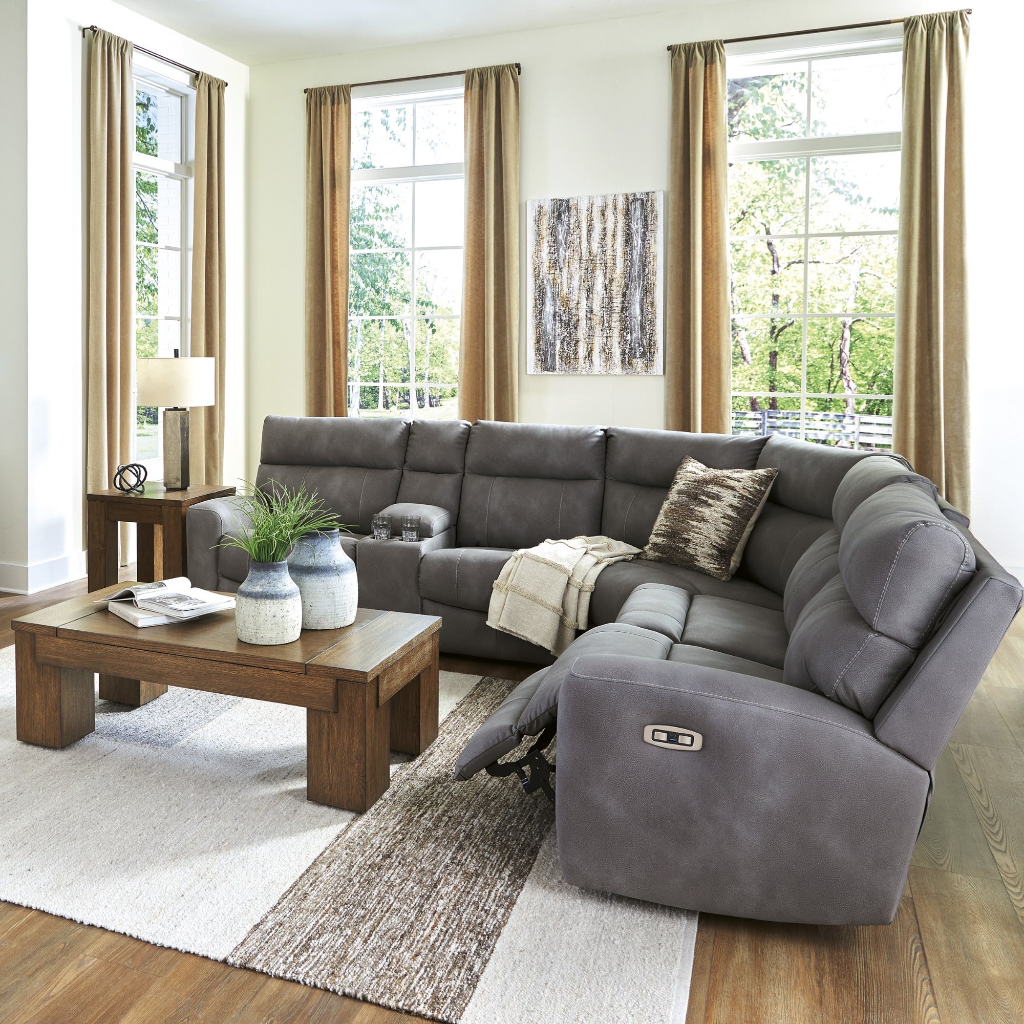 Next-Gen Durapella 6-Piece Power Reclining Sectional Slate