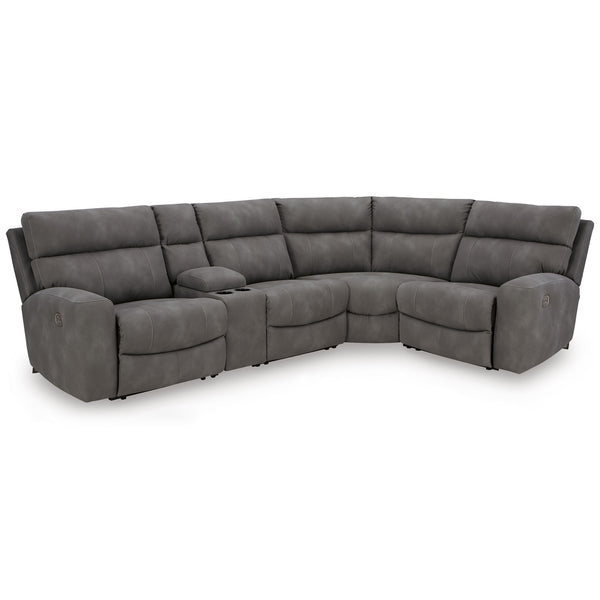 Next-Gen Durapella 5-Piece Power Reclining Sectional with Console Slate