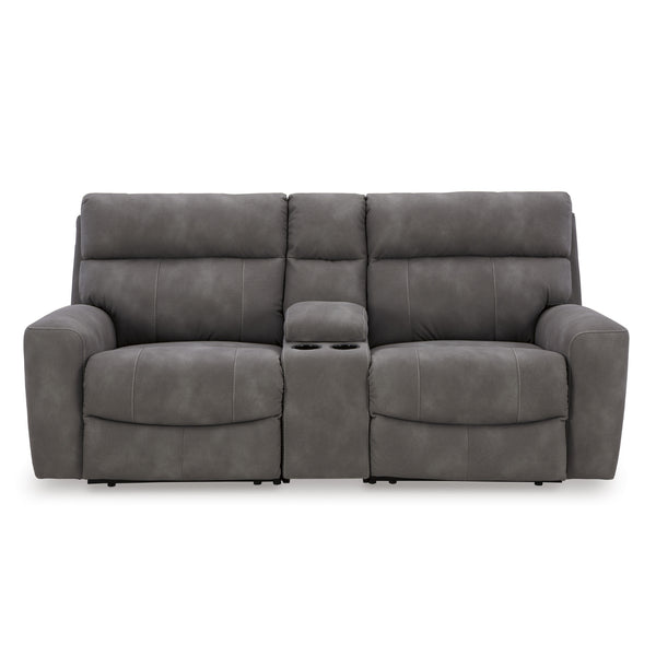 Next-Gen Durapella 3-Piece Power Reclining Loveseat with Console Slate