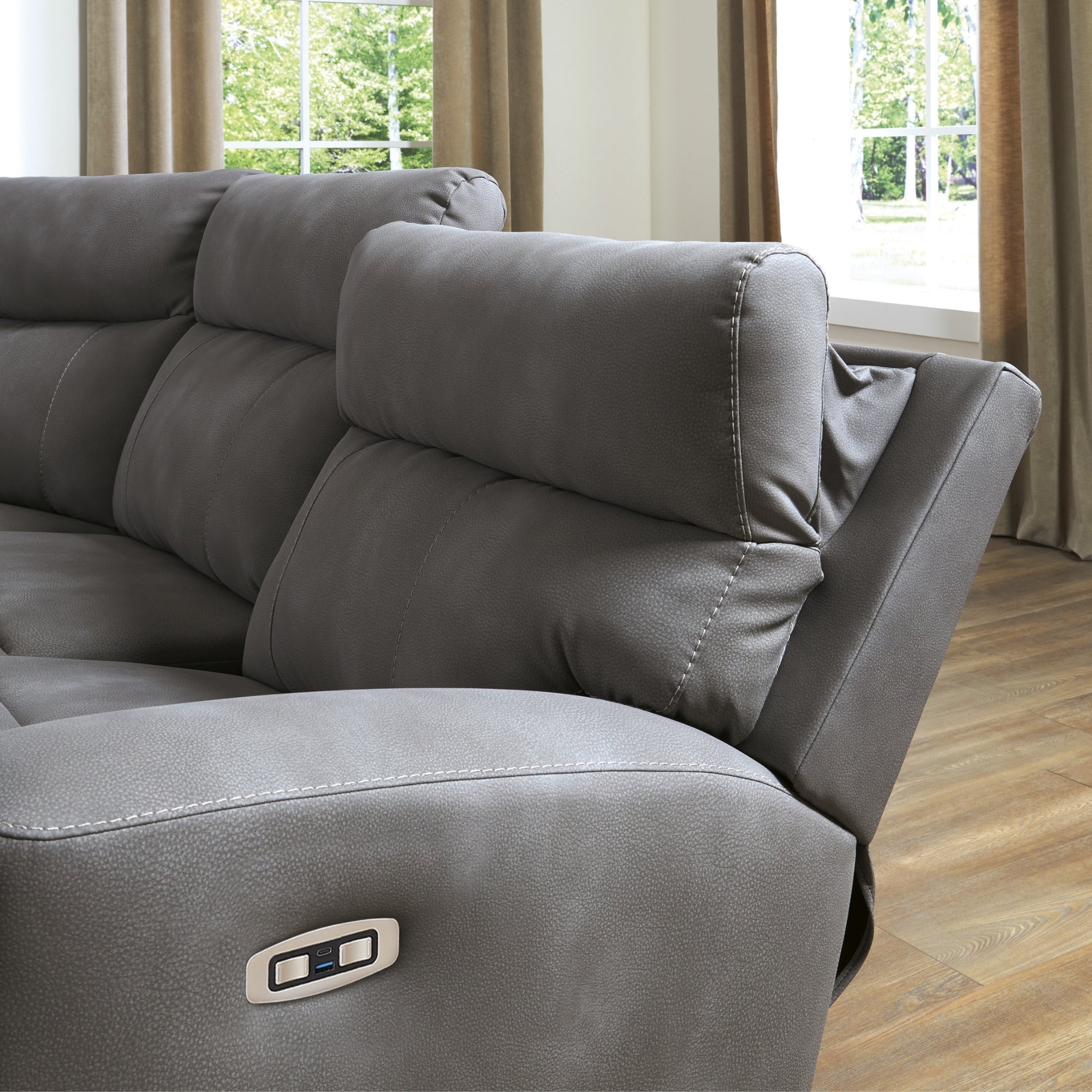 Next-Gen Durapella 5-Piece Power Reclining Sectional Slate