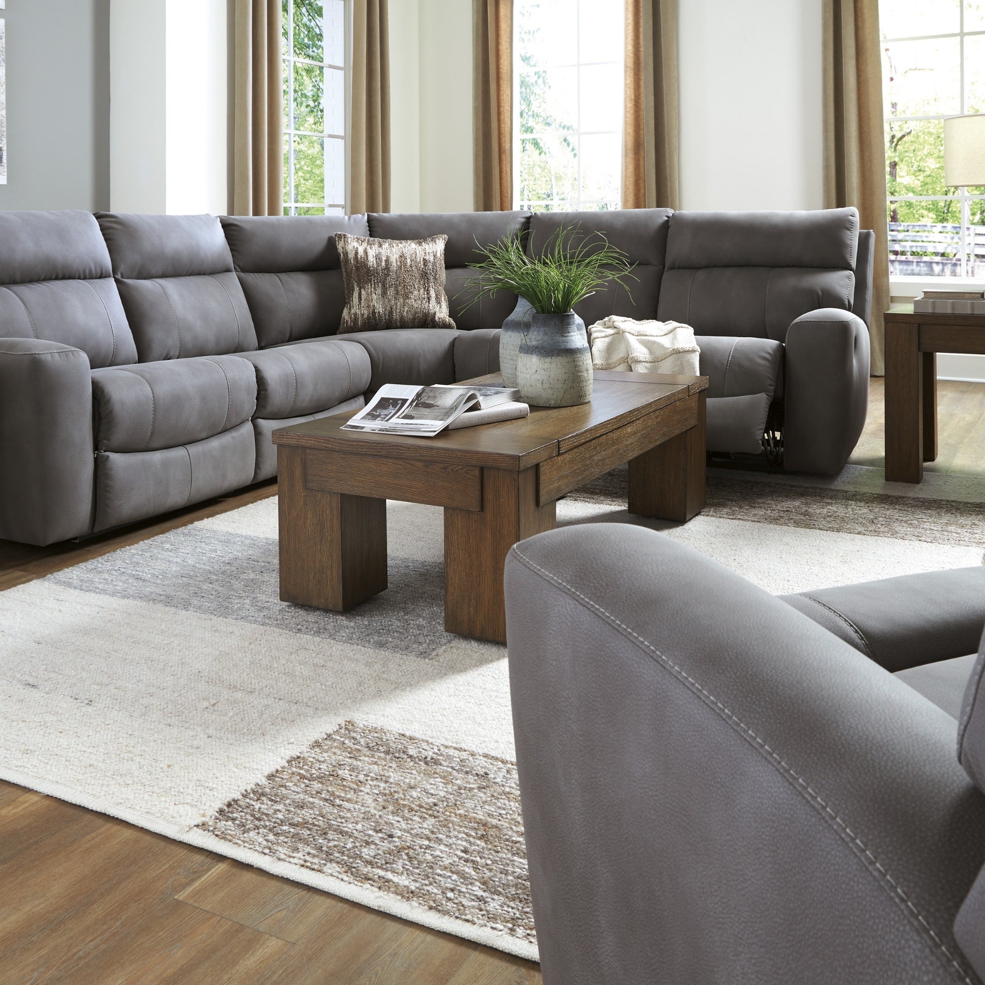 Next-Gen Durapella 5-Piece Power Reclining Sectional Slate