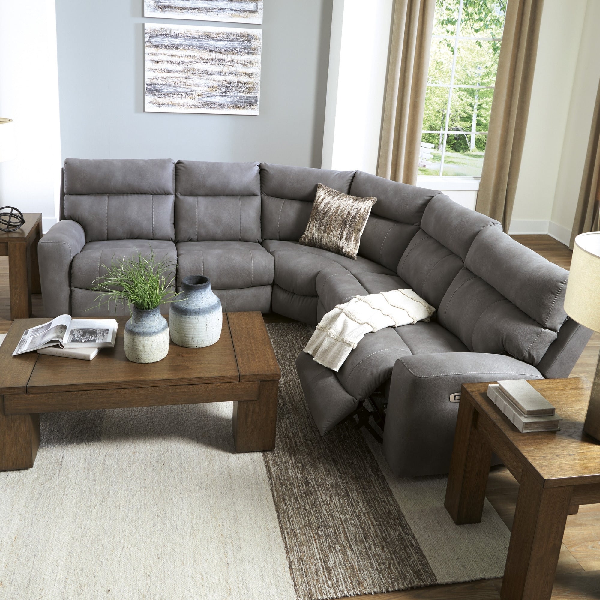 Next-Gen Durapella 5-Piece Power Reclining Sectional Slate