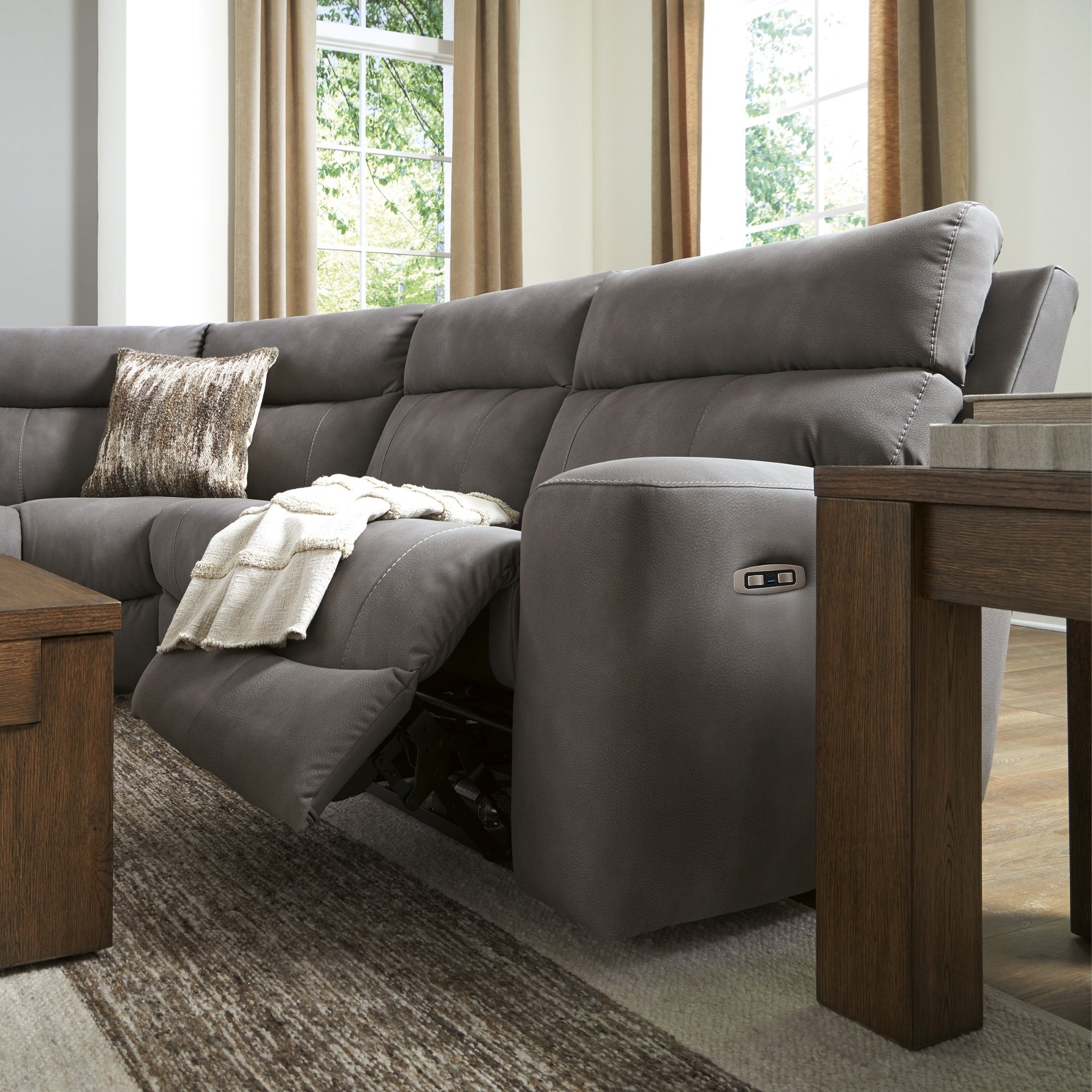 Next-Gen Durapella 5-Piece Power Reclining Sectional Slate