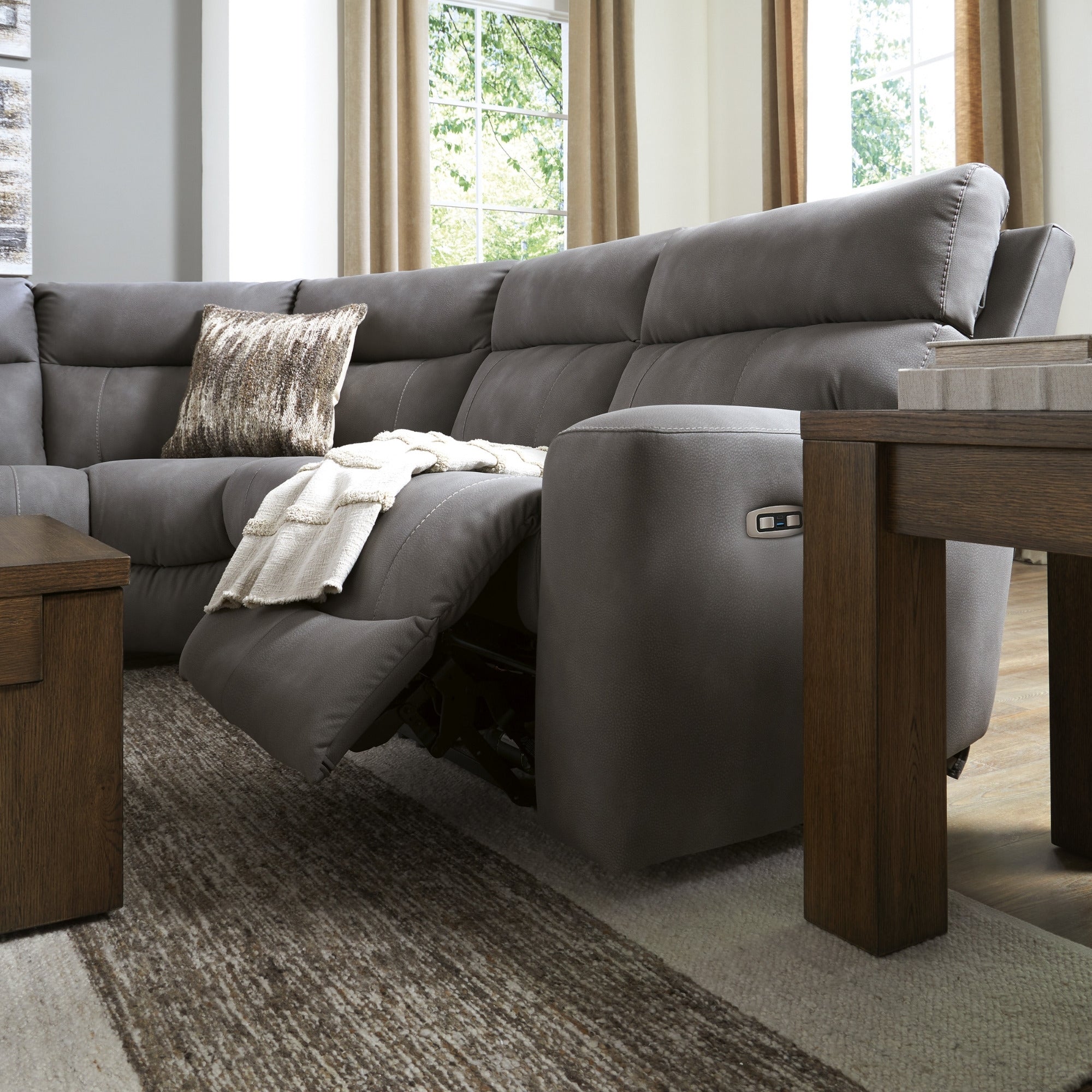 Next-Gen Durapella 5-Piece Power Reclining Sectional Slate