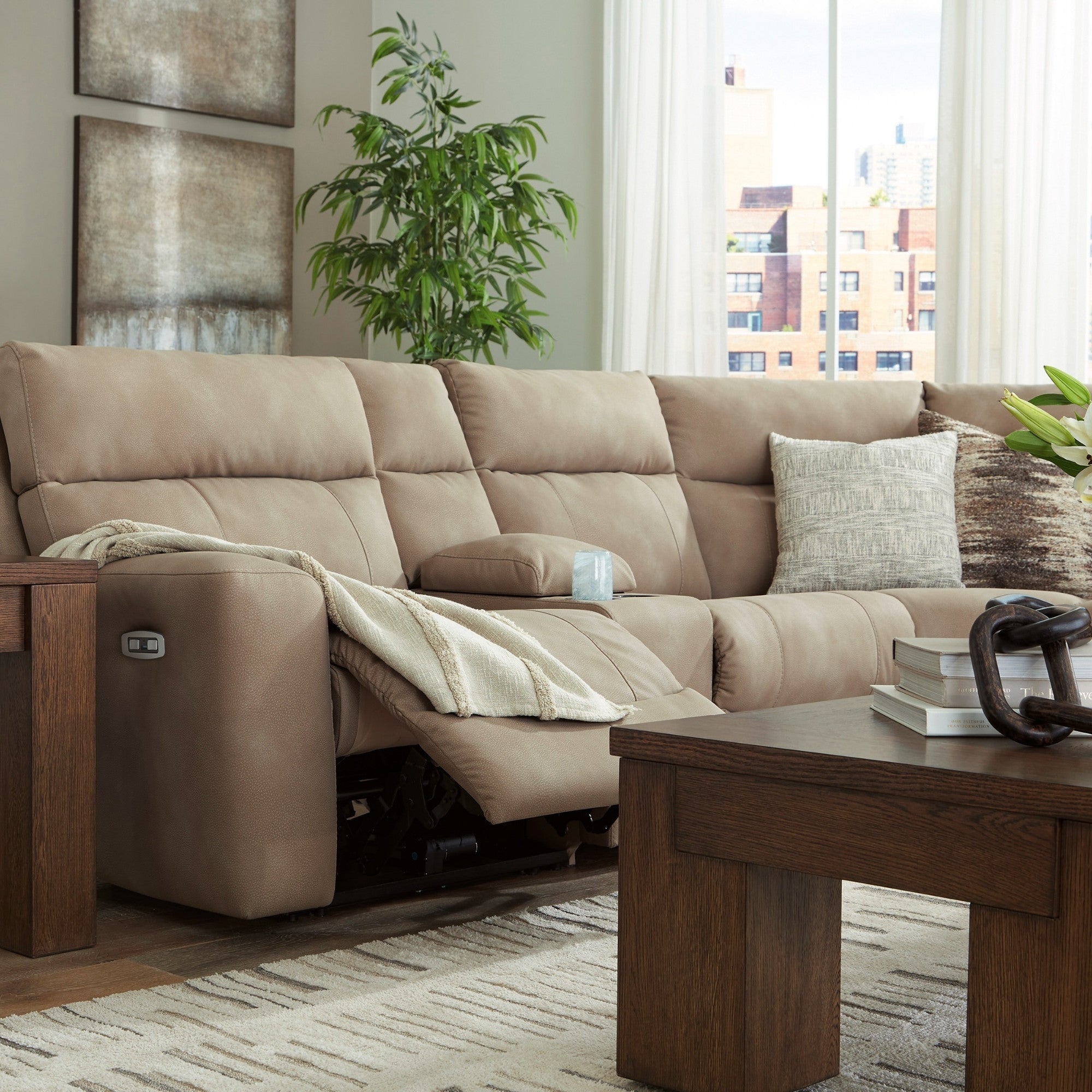 Next-Gen Durapella 6-Piece Power Reclining Sectional Sand