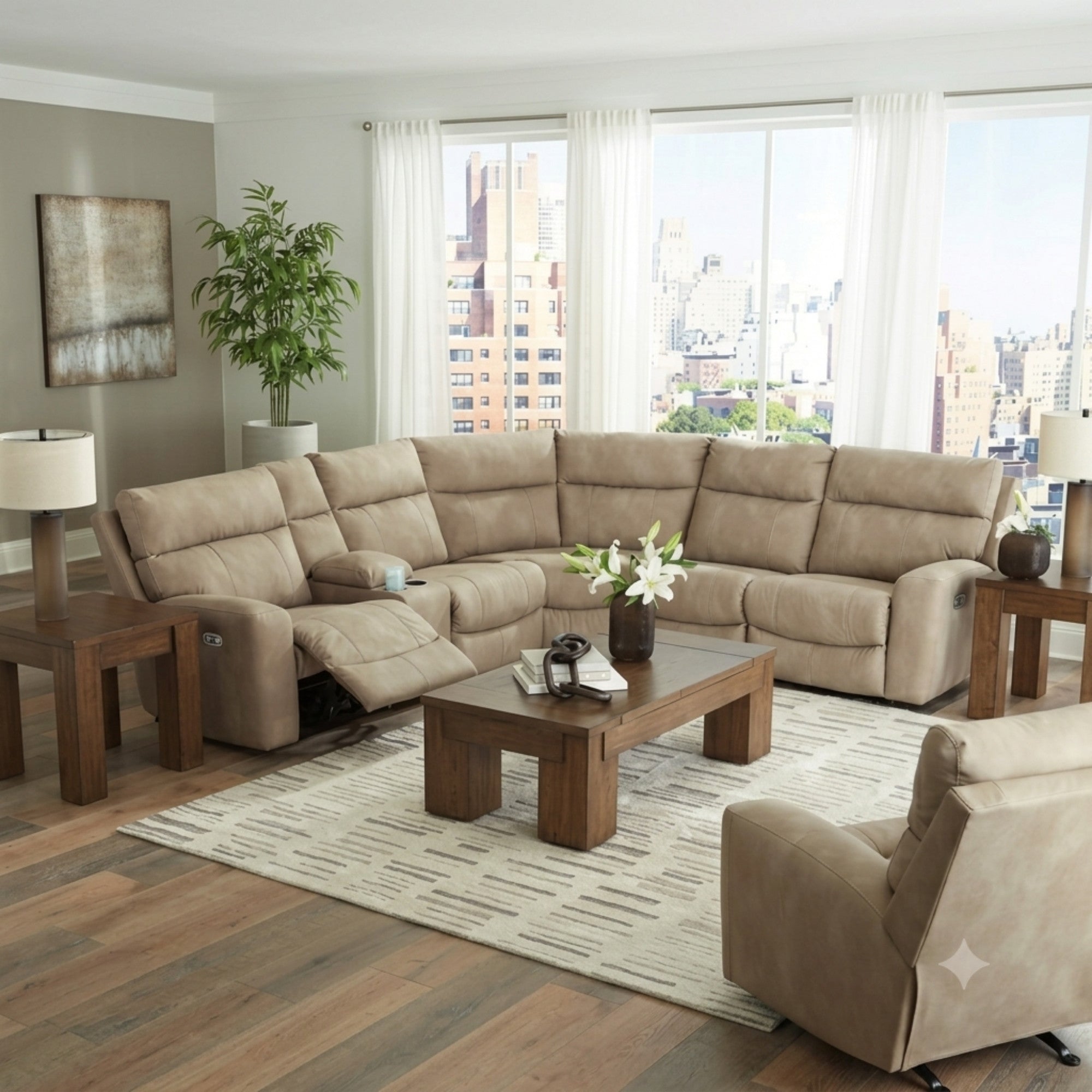 Next-Gen Durapella 6-Piece Power Reclining Sectional Sand