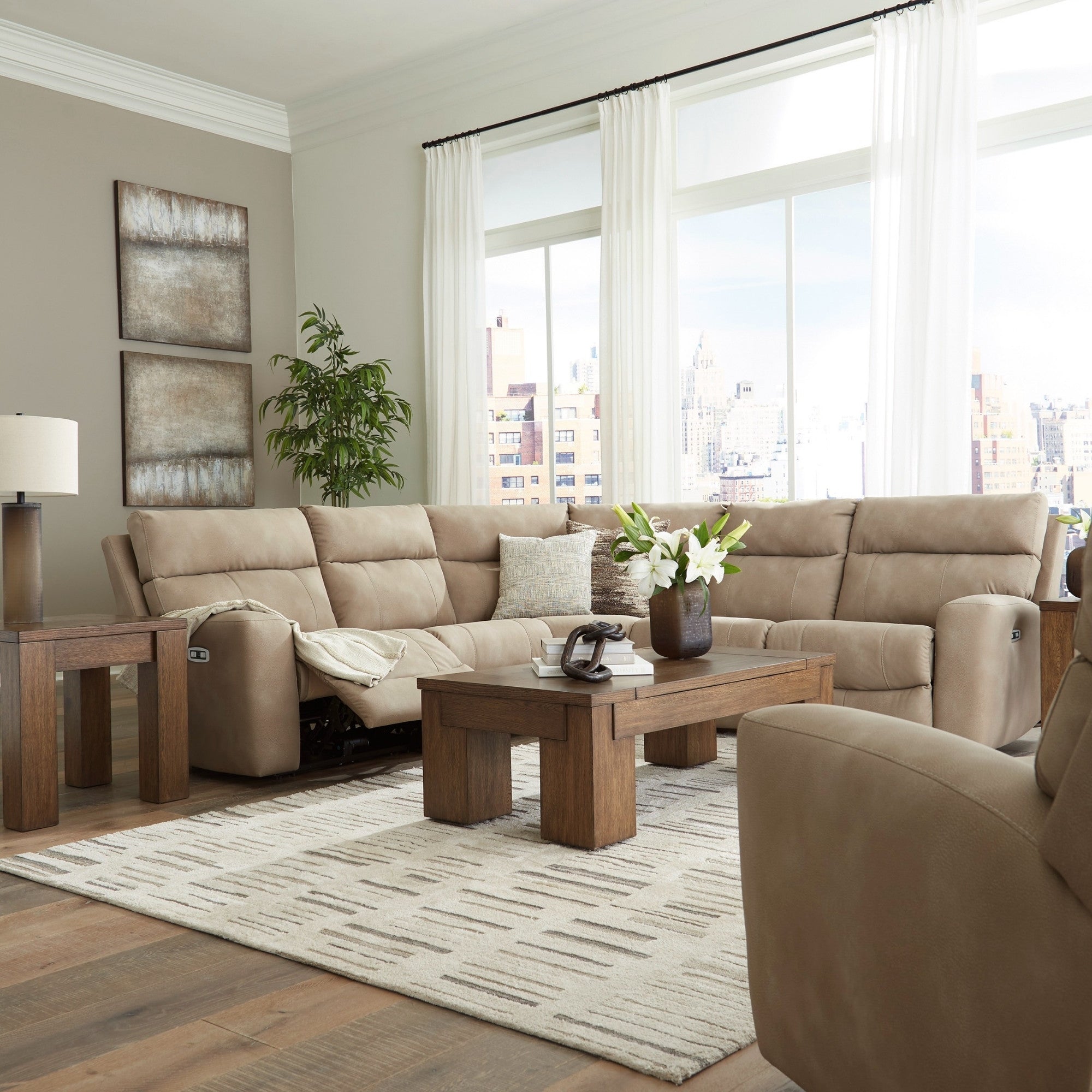 Next-Gen Durapella 5-Piece Power Reclining Sectional Sand