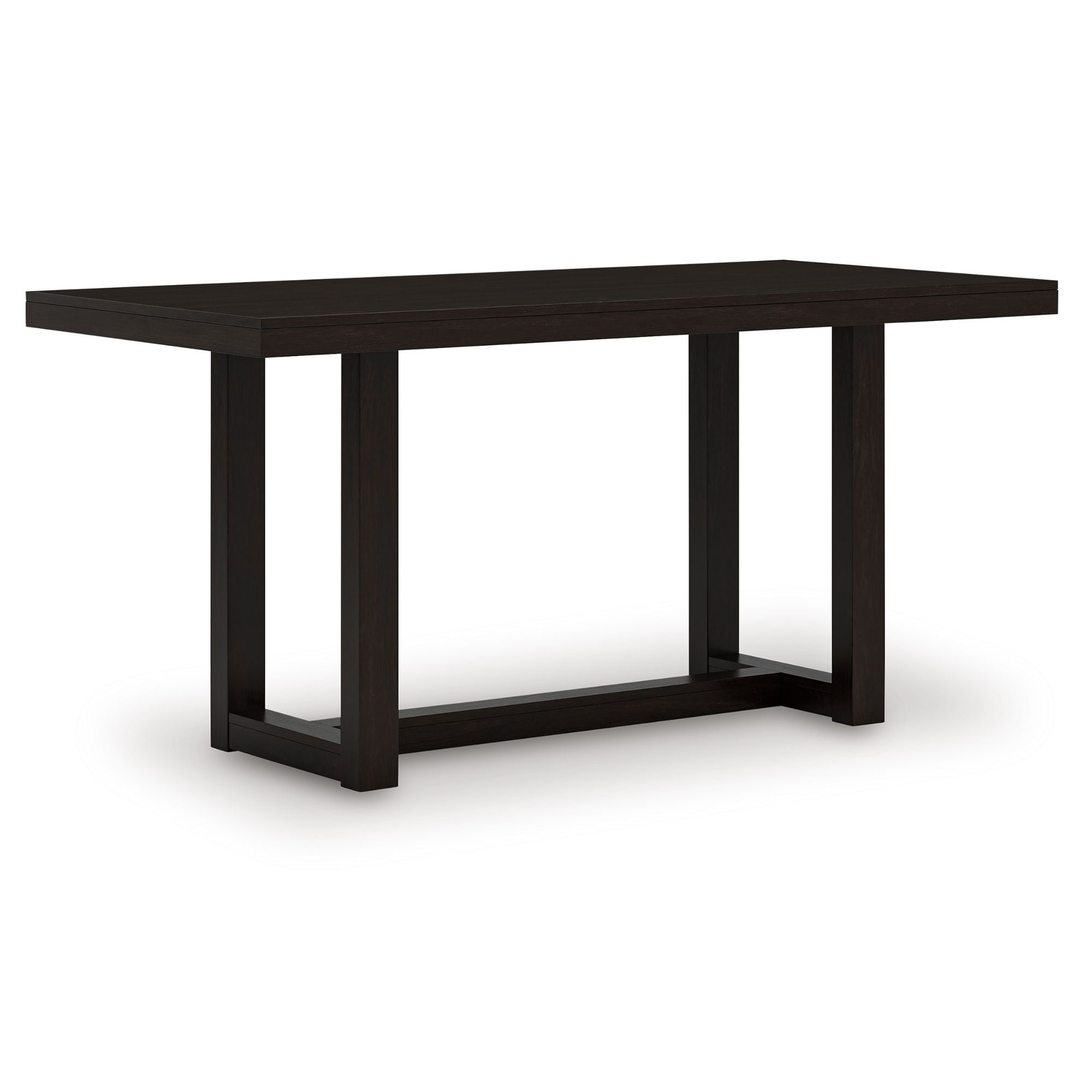 Neymorton 5-piece Signature Ashley counter height dining room set with dark wood finish and matching chairs, designed for casual dining.