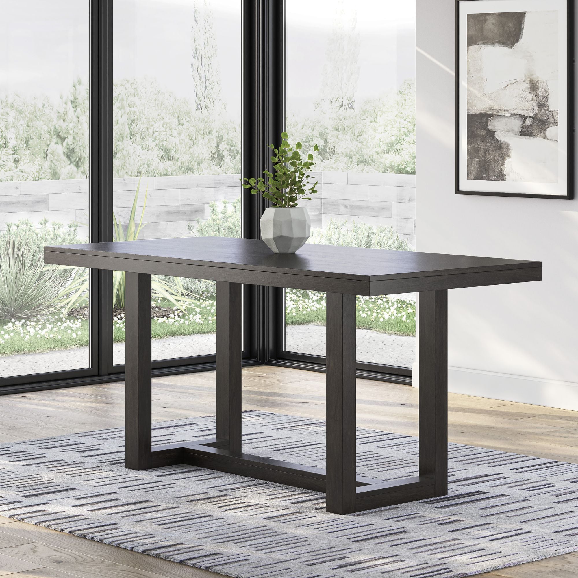 Ashley Neymorton Collection counter height table with a wooden finish, featuring a sturdy top and sleek legs for modern dining spaces.
