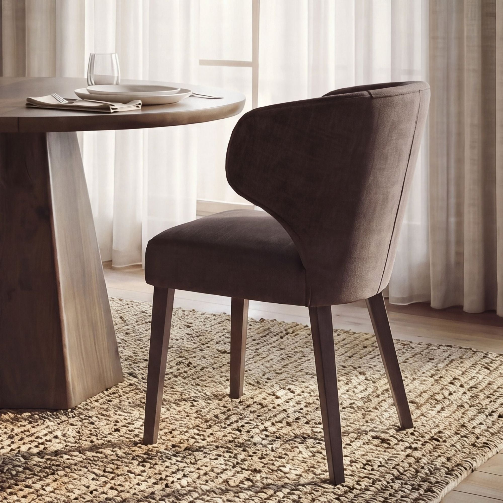 Chaise de salle à manger en tissu Niles