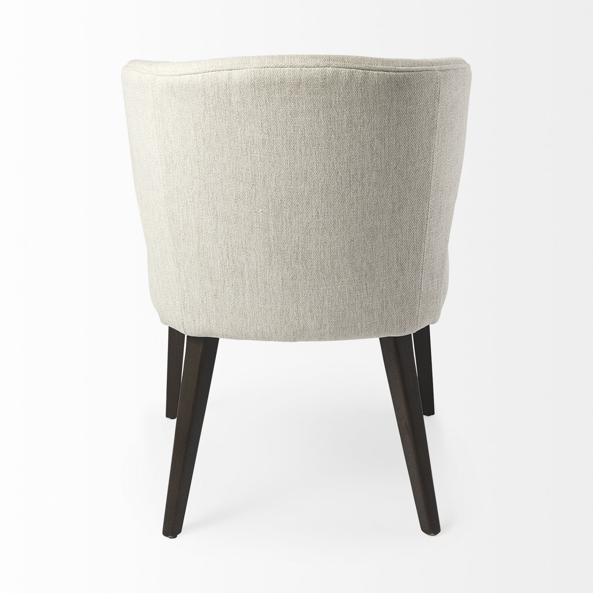 Dark brown Mercana Furniture Niles fabric dining chair with cushioned seat and backrest, modern design for dining room settings.
