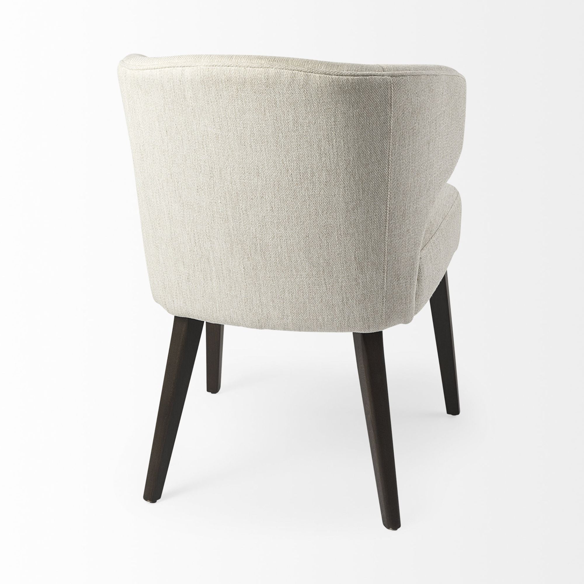 Dark brown Mercana Furniture Niles fabric dining chair with cushioned seat and backrest, featuring a modern, stylish design.