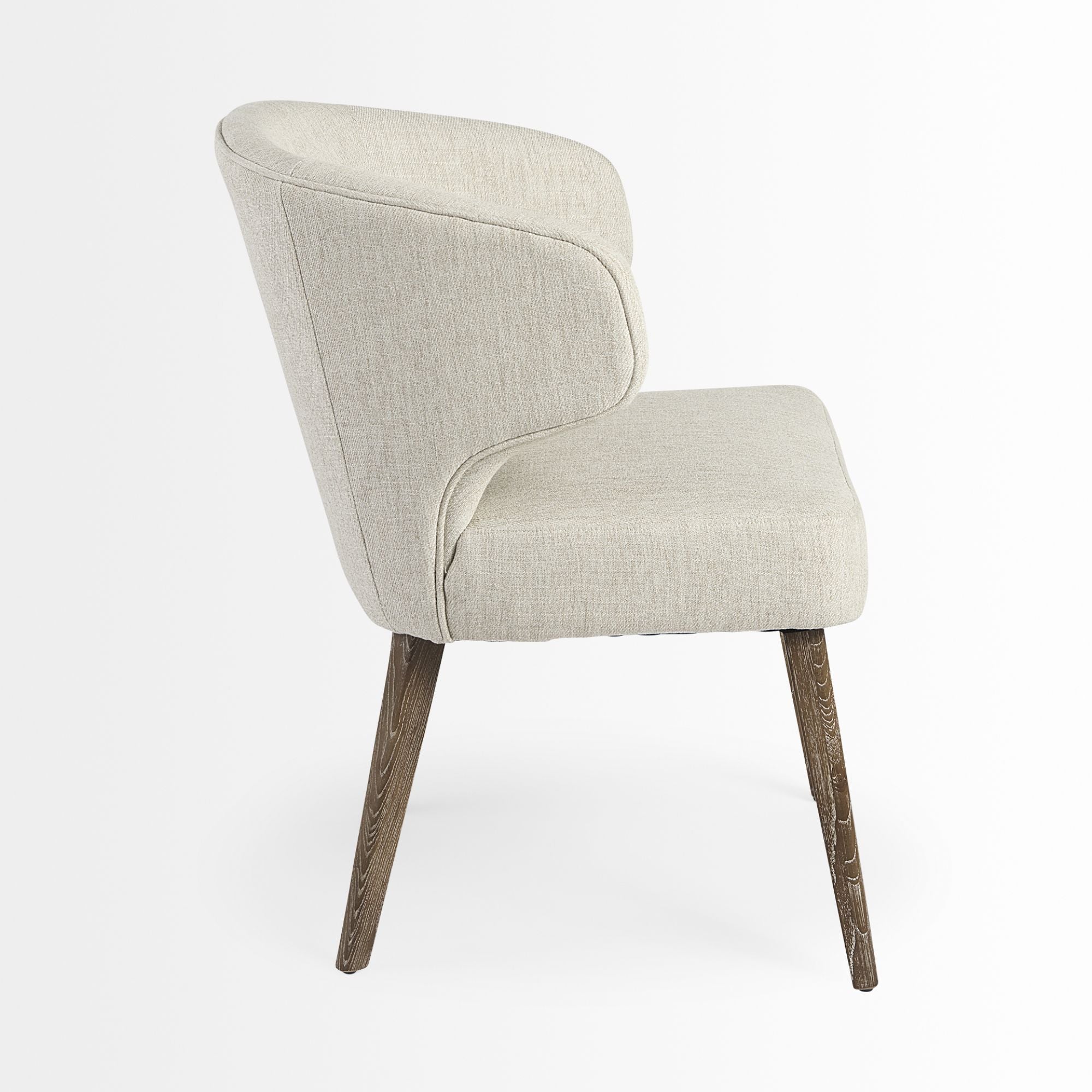 Mercana Furniture Niles fabric dining chair in medium brown with a cushioned seat and modern design for dining room decor.