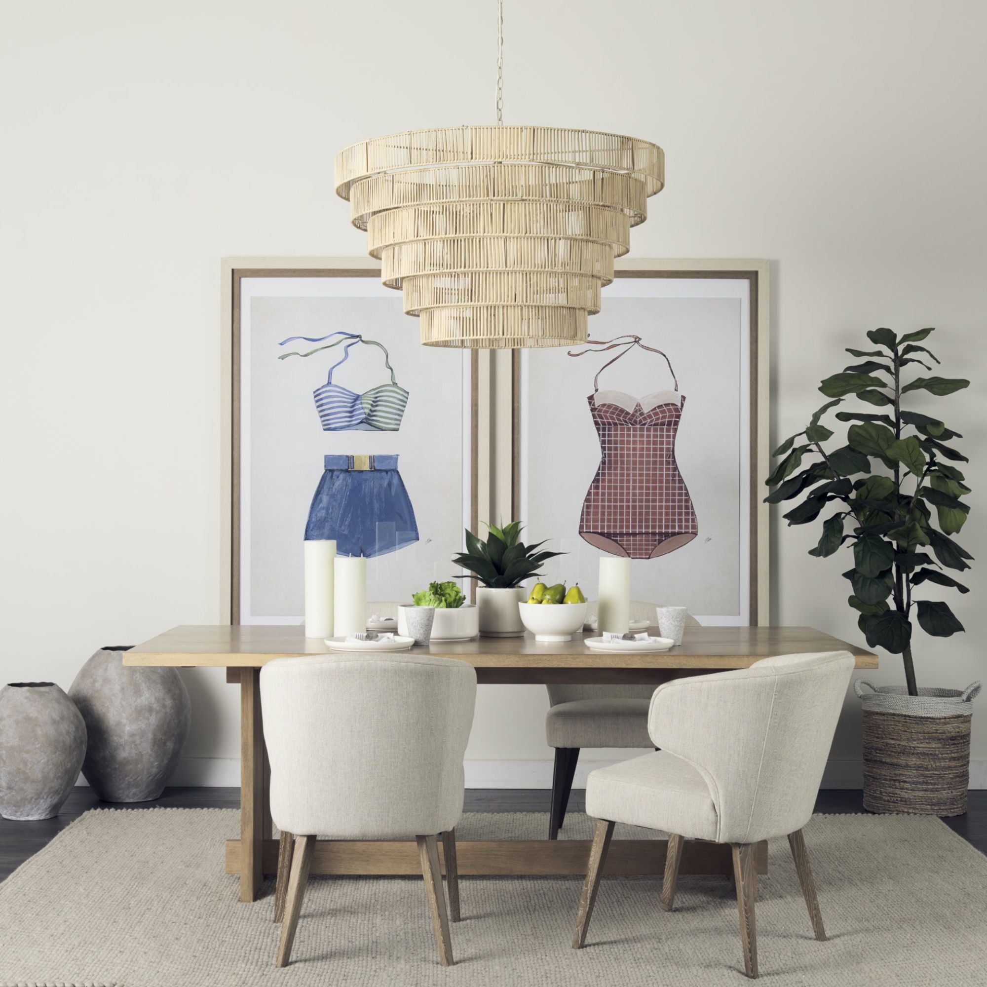 Mercana Furniture Niles fabric dining chair in medium brown with cushioned seat and wooden legs, ideal for modern dining rooms.