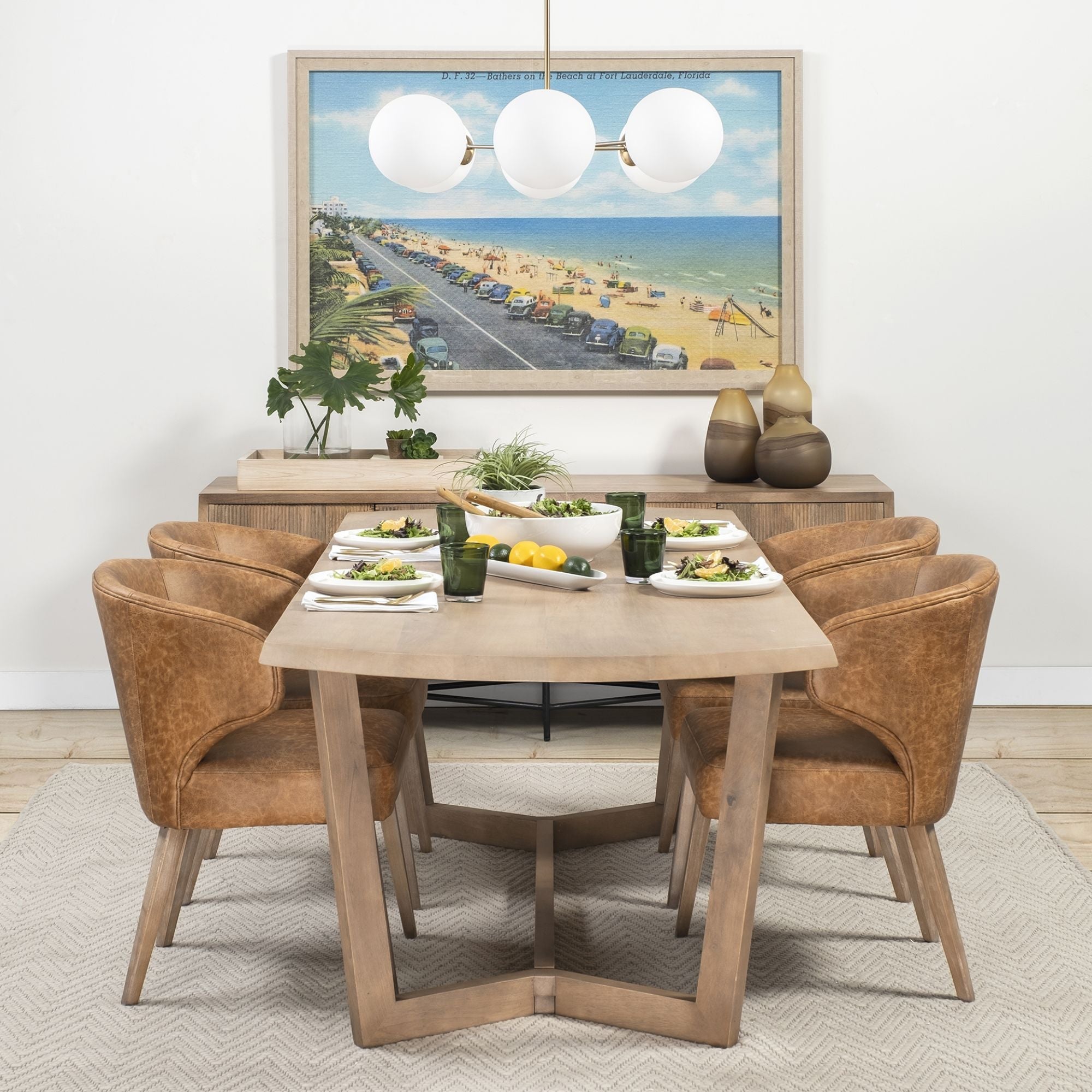 Mercana Furniture Niles faux leather dining chair showing sleek design and plush seating for modern dining spaces.