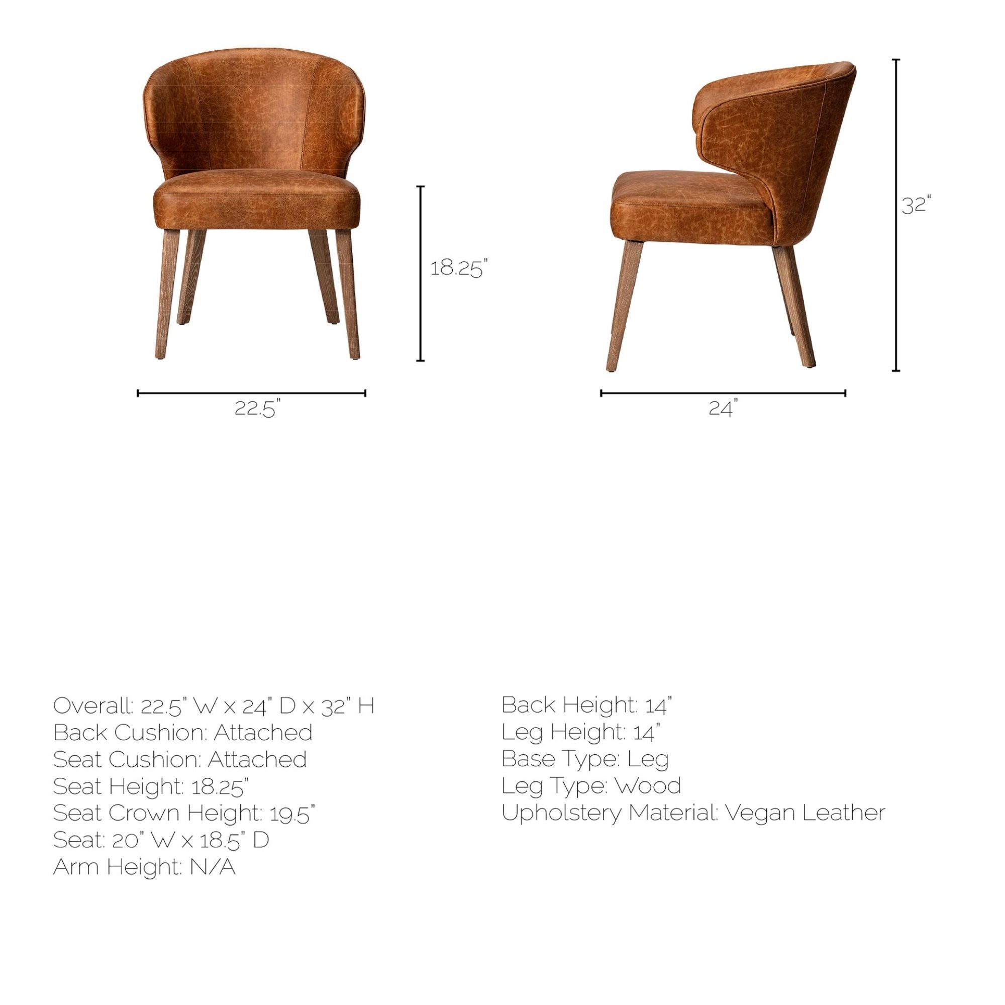 Mercana Furniture Niles faux leather dining chair with sleek design and cushioned seat, ideal for modern dining rooms.