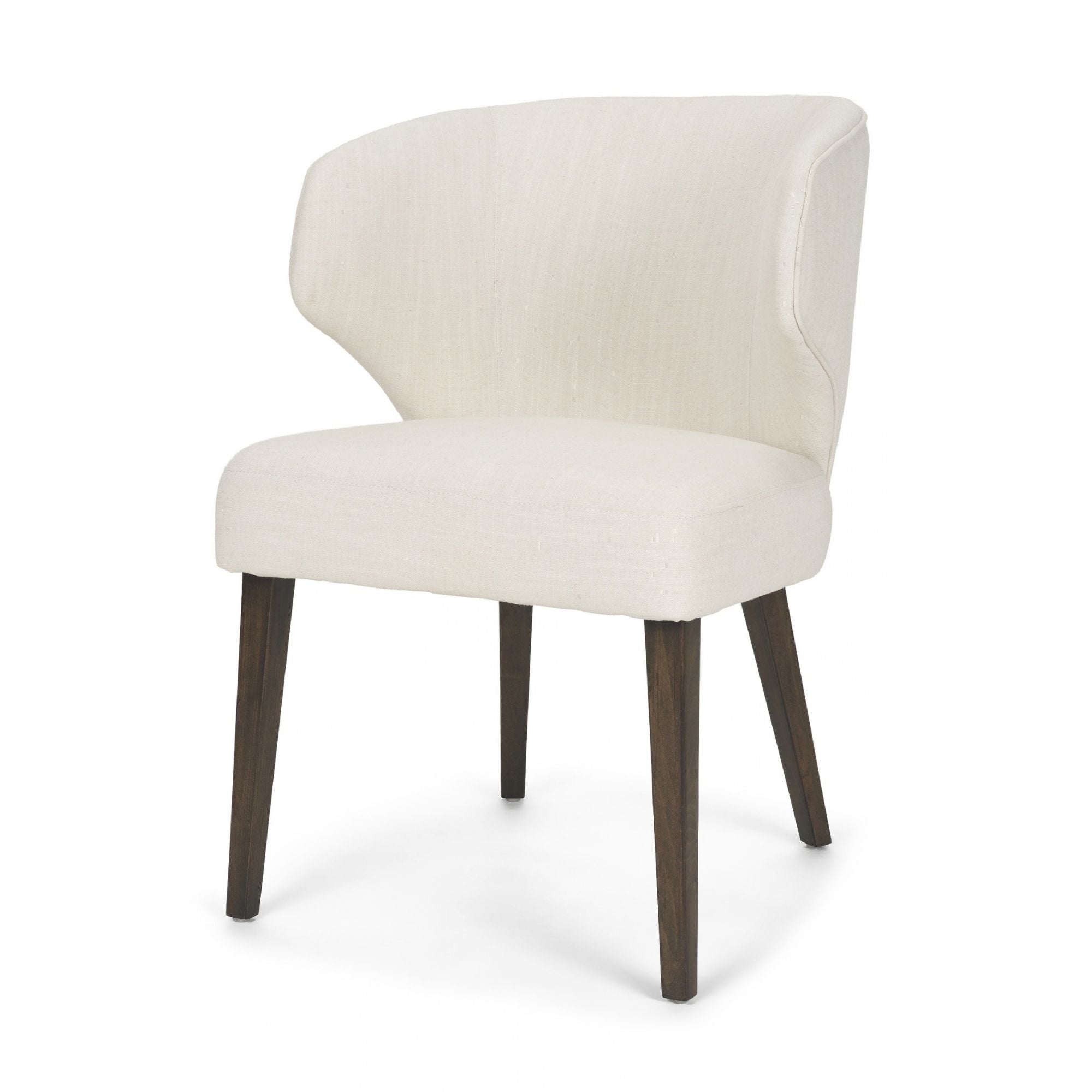 Niles Wingback VN Fabric Dining Chair Cream/Dark Brown