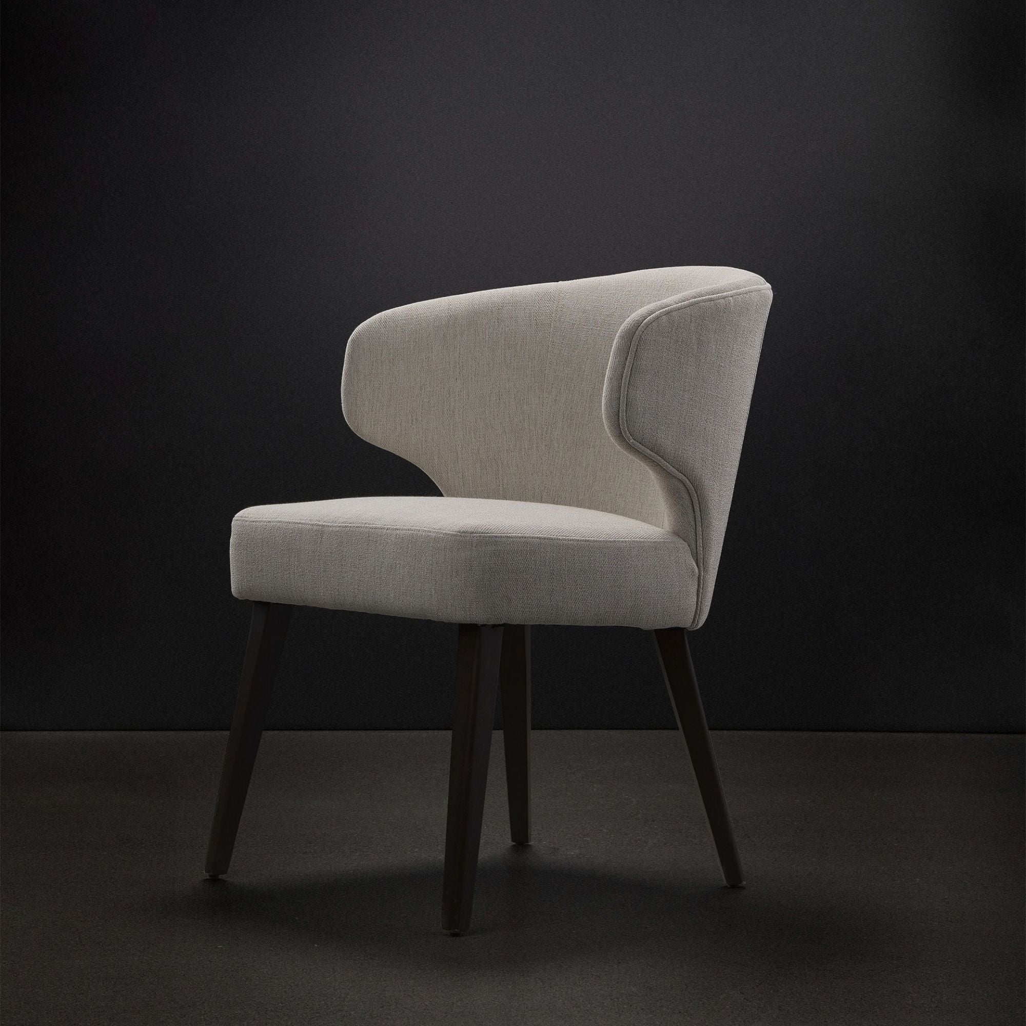 Niles Wingback VN Fabric Dining Chair Cream/Dark Brown