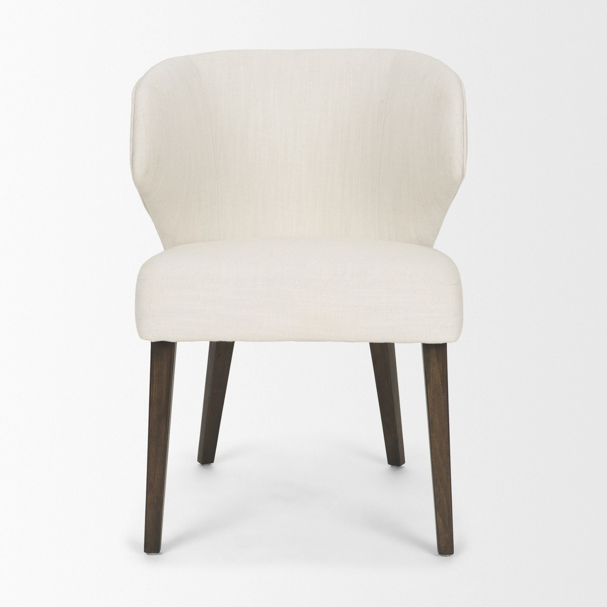 Niles Wingback VN Fabric Dining Chair Cream/Dark Brown