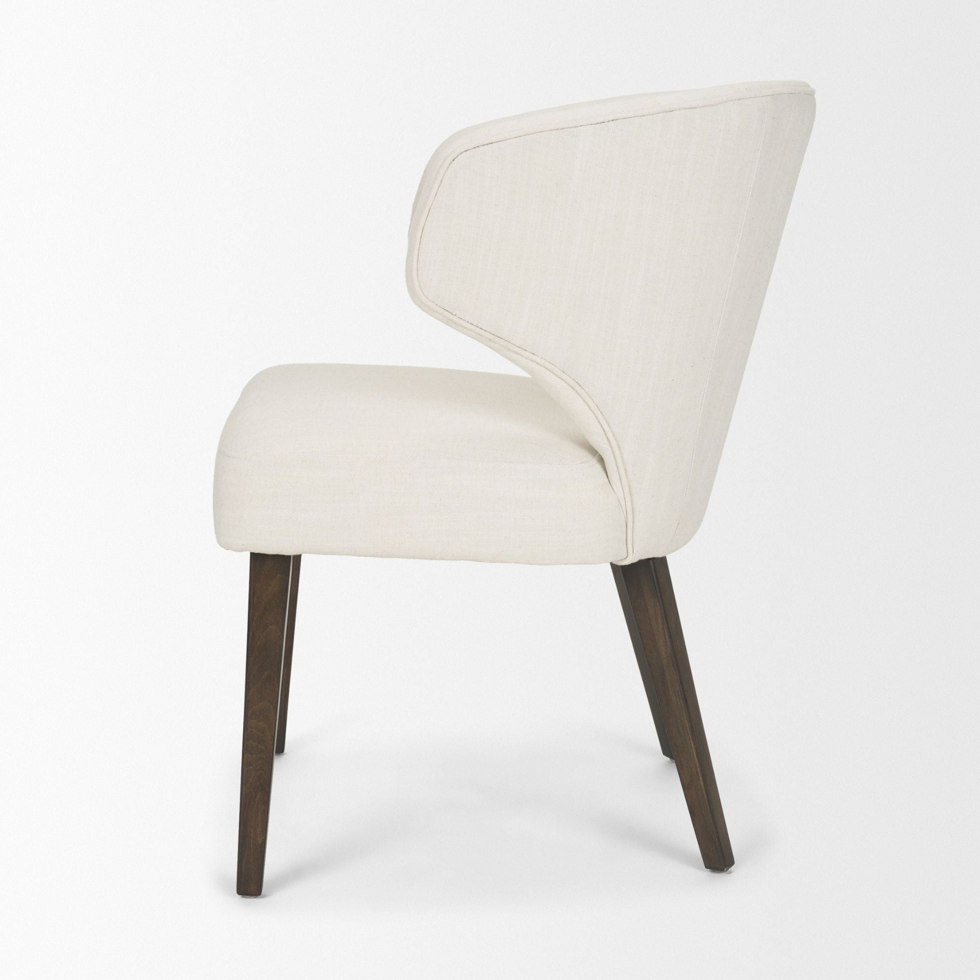 Niles Wingback VN Fabric Dining Chair Cream/Dark Brown