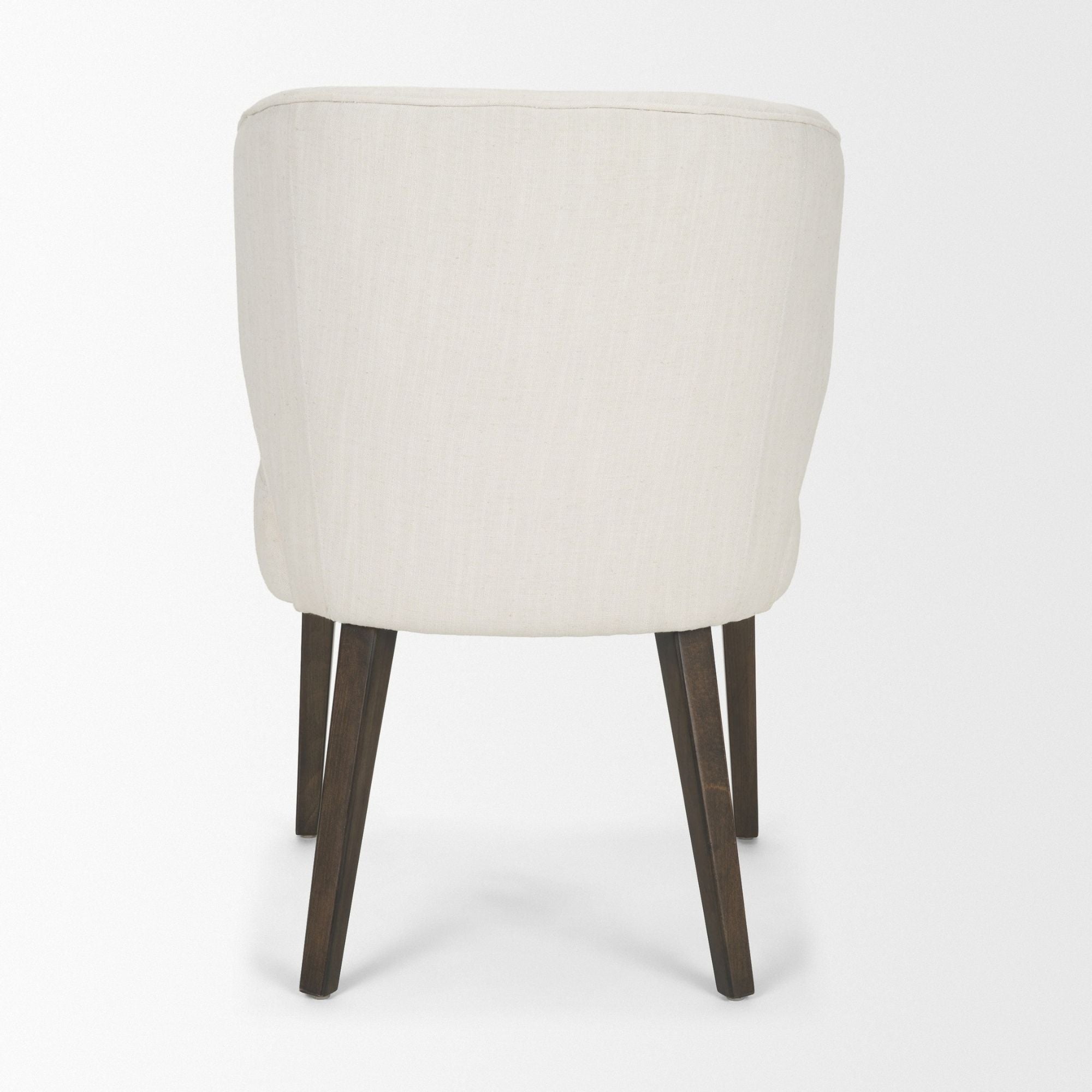 Niles Wingback VN Fabric Dining Chair Cream/Dark Brown