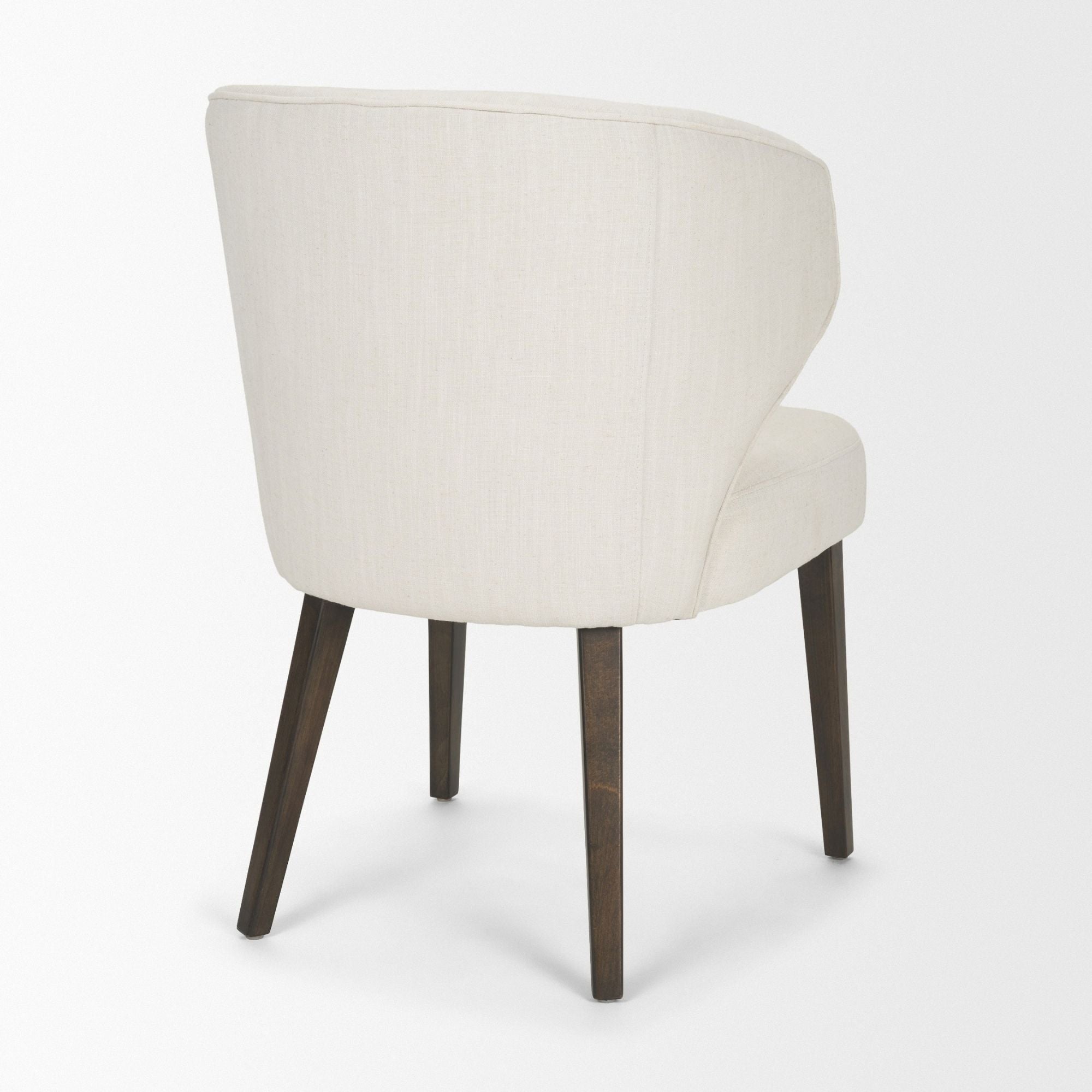 Niles Wingback VN Fabric Dining Chair Cream/Dark Brown
