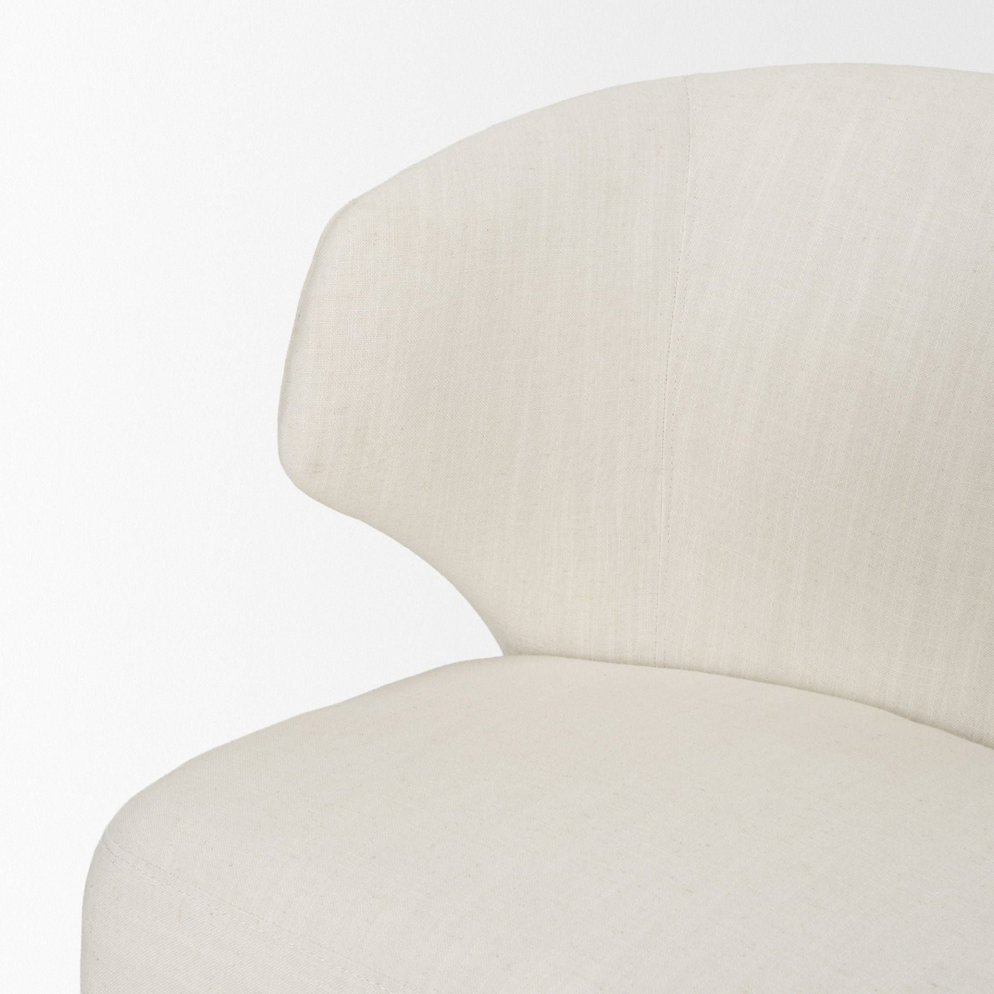 Niles Wingback VN Fabric Dining Chair Cream/Dark Brown