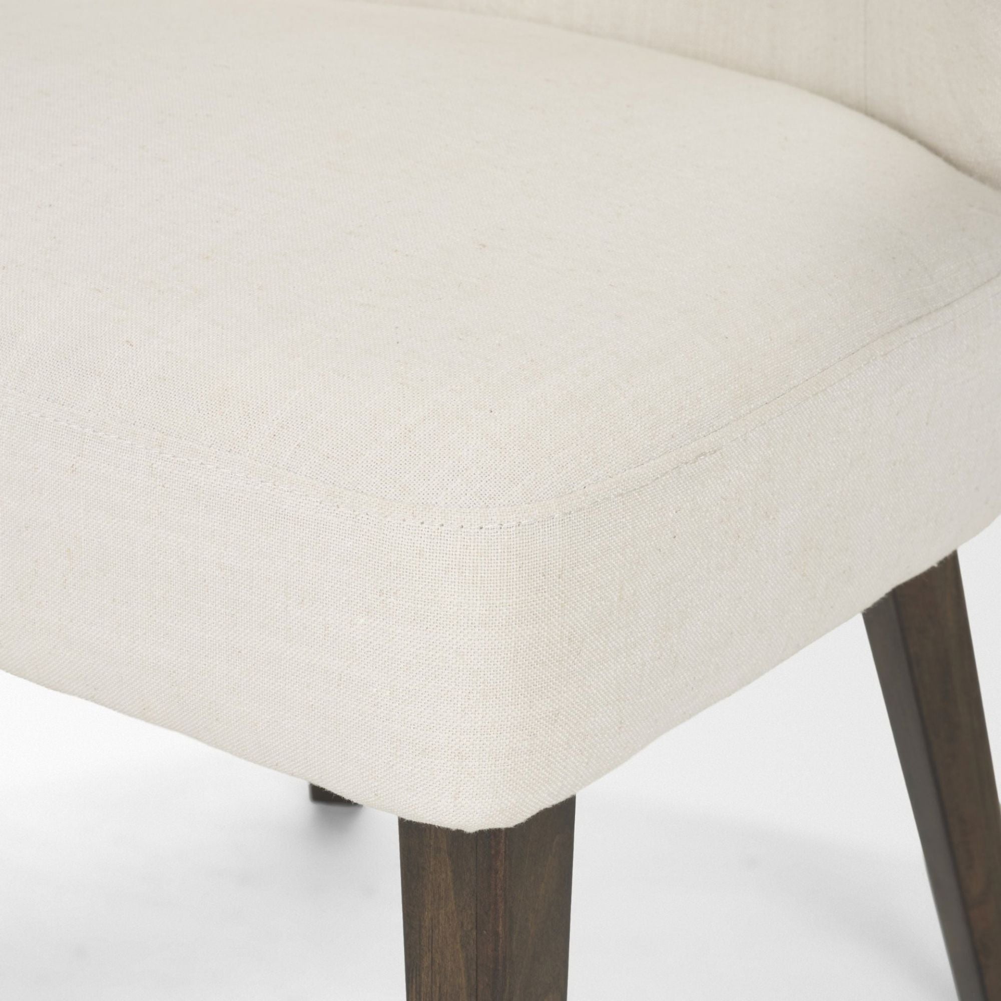 Niles Wingback VN Fabric Dining Chair Cream/Dark Brown