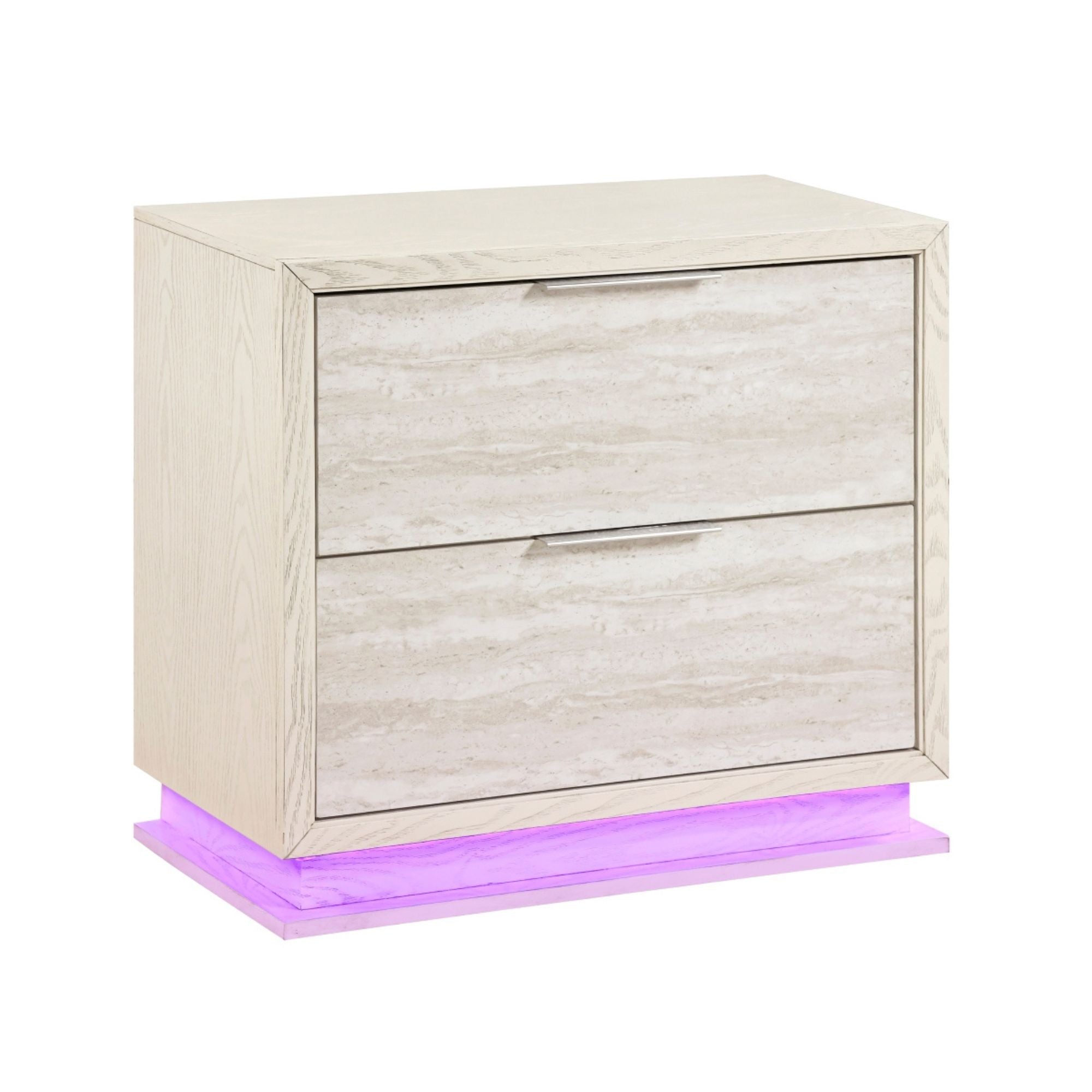 MAZ Noctis bedroom set nightstand with modern wood finish, featuring a drawer and open shelf for bedroom storage.
