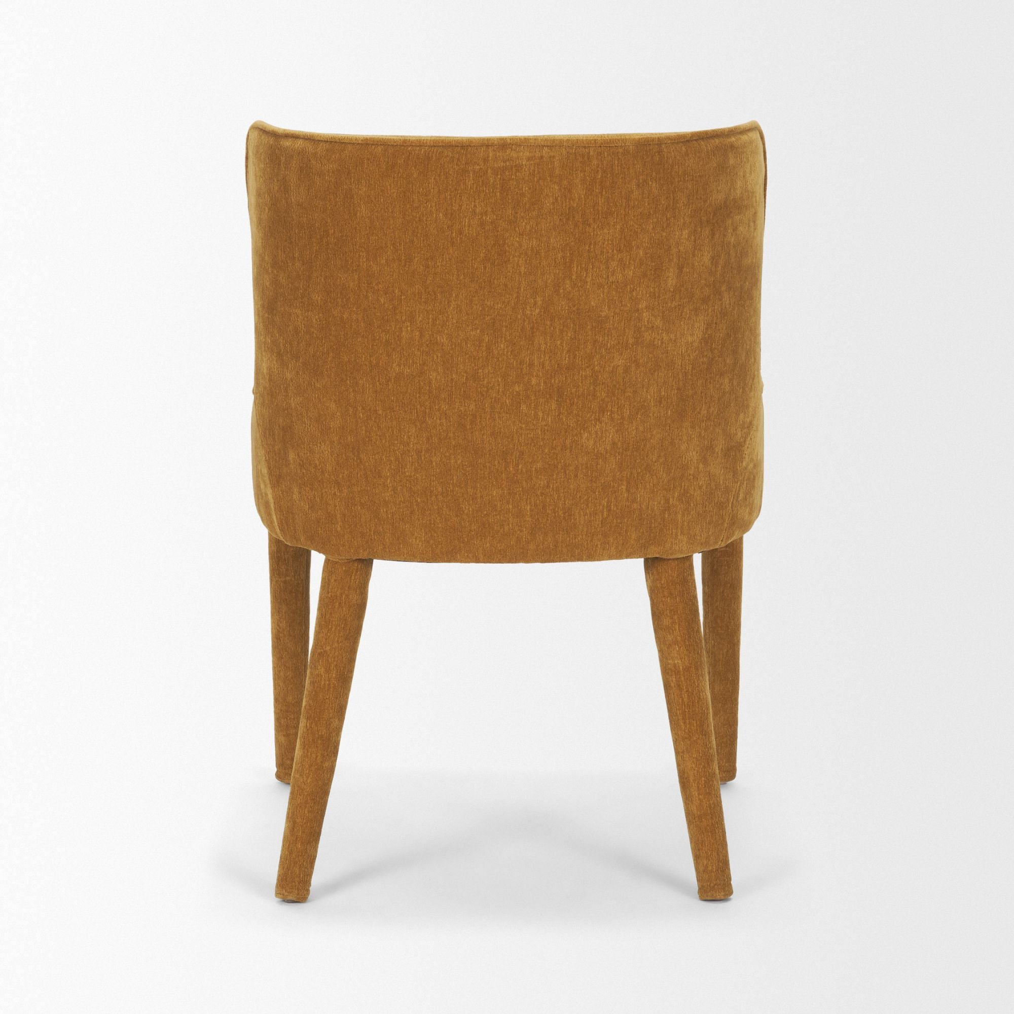 Cream chenille Nolan dining chair by Mercana Furniture with a modern design and wooden legs.