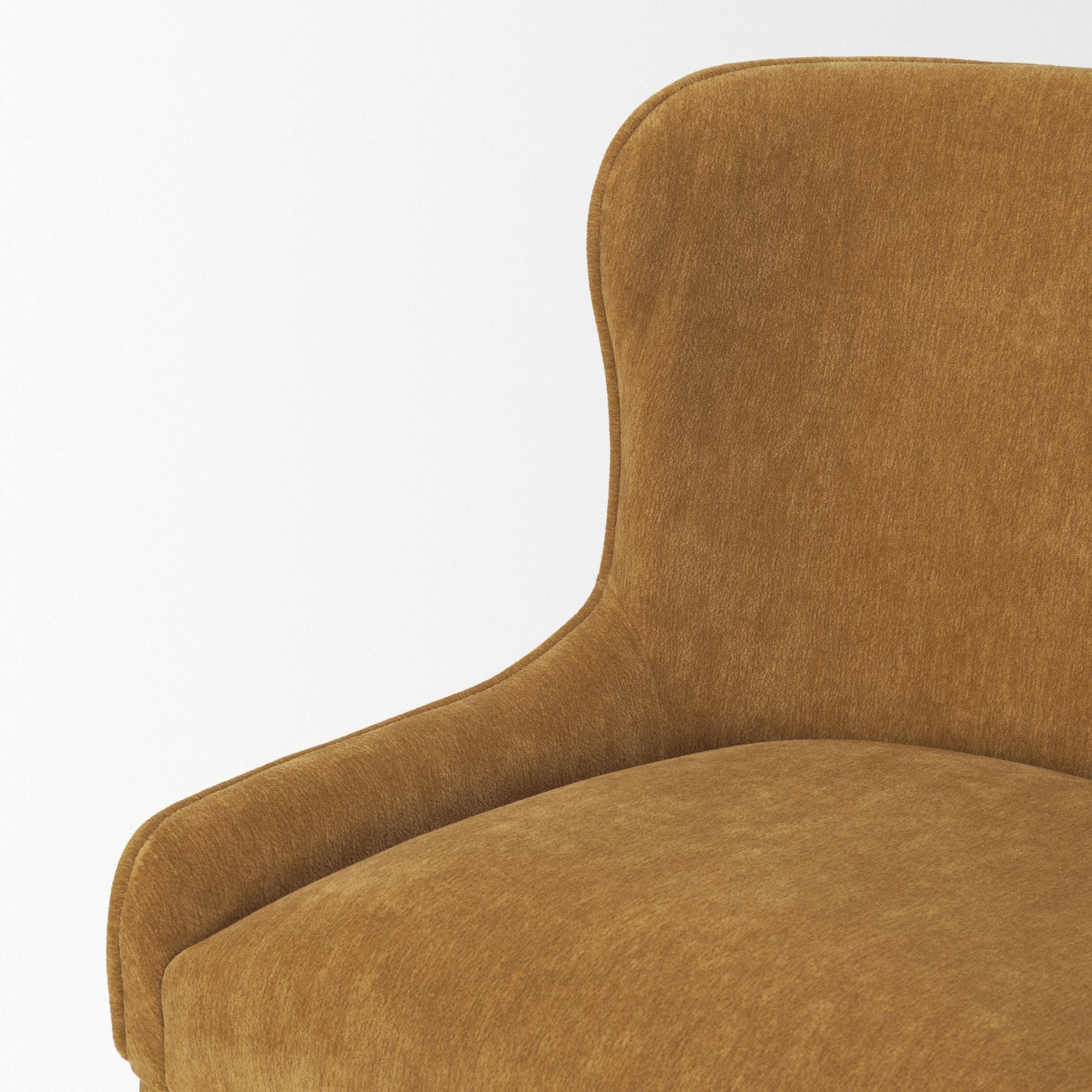 Cream chenille Nolan dining chair by Mercana Furniture with a modern design, shown in a stylish dining room setting.