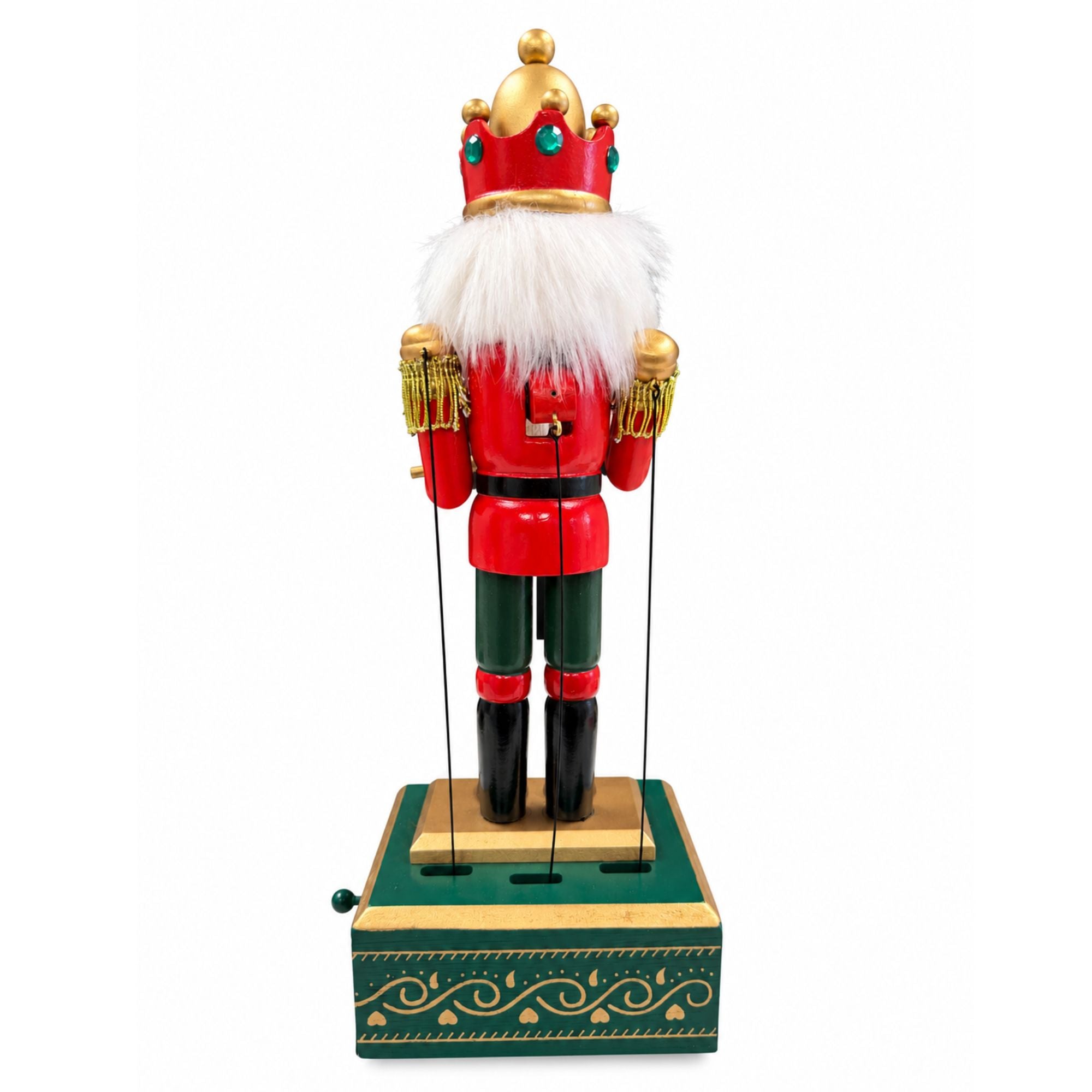 Christmas Drummer Nutcracker Music Box in Red