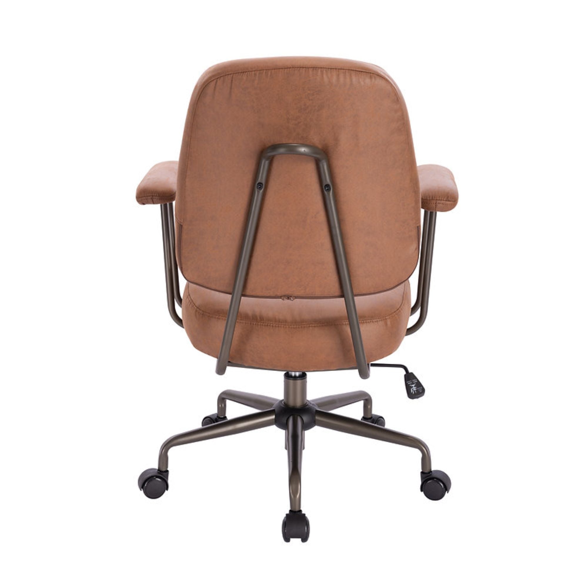 Brown Wellington Designer Office Chair by Elite Living featuring a sleek, ergonomic office chair with padded armrests and modern design.