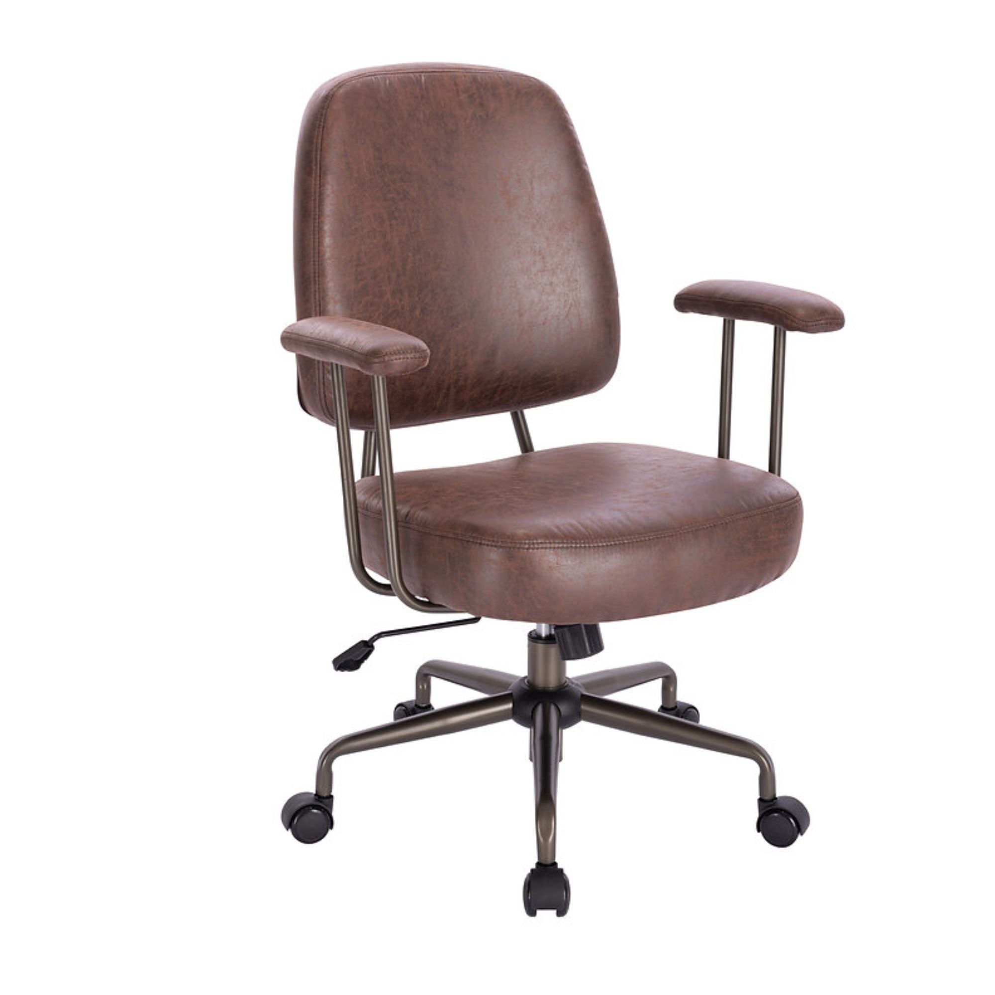 Elite Living Wellington Designer Office Chair in coffee color with padded seat and backrest, ergonomic design for comfortable office seating.