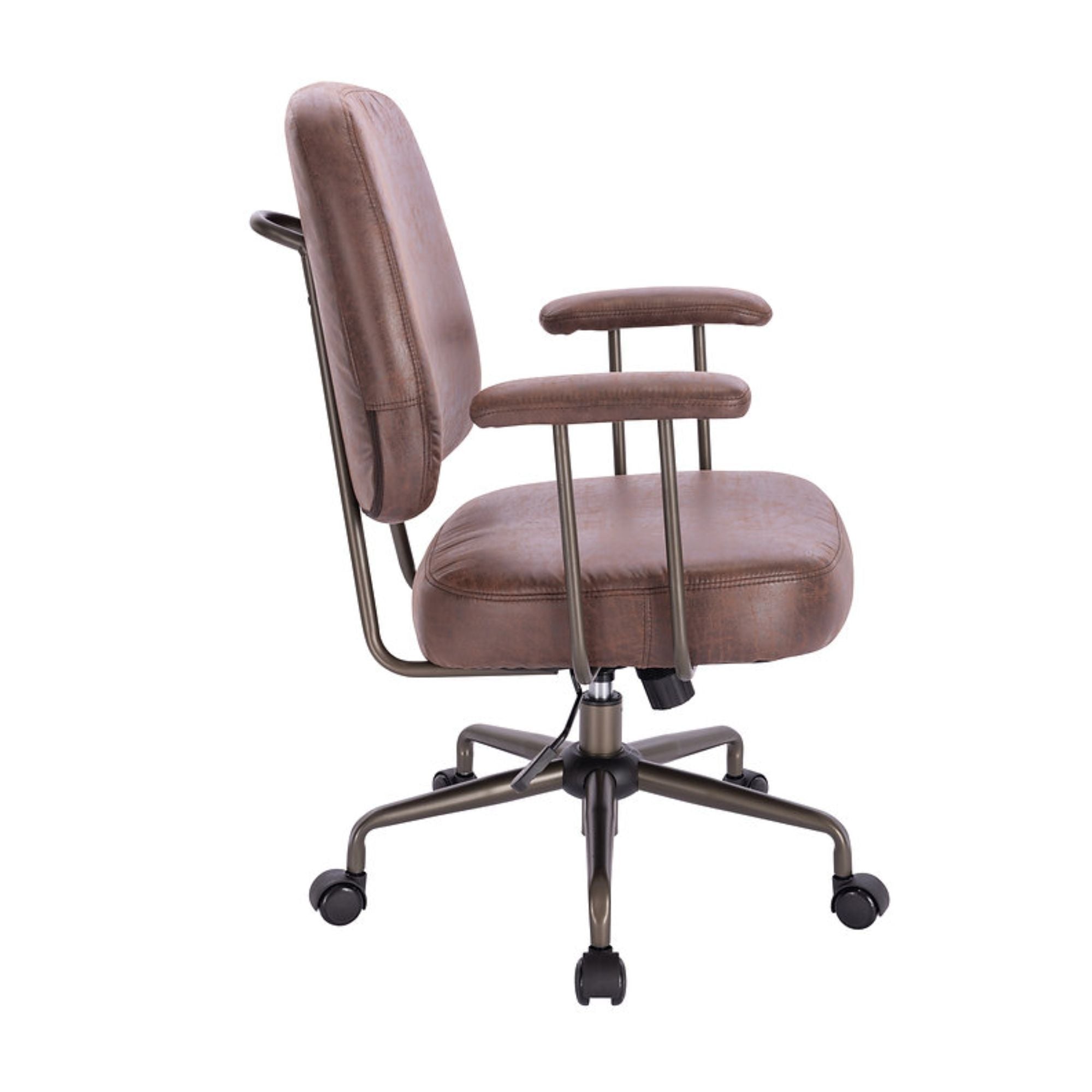 Elite Living Wellington Designer Office Chair in coffee with padded armrests and ergonomic design for comfortable workspace seating.