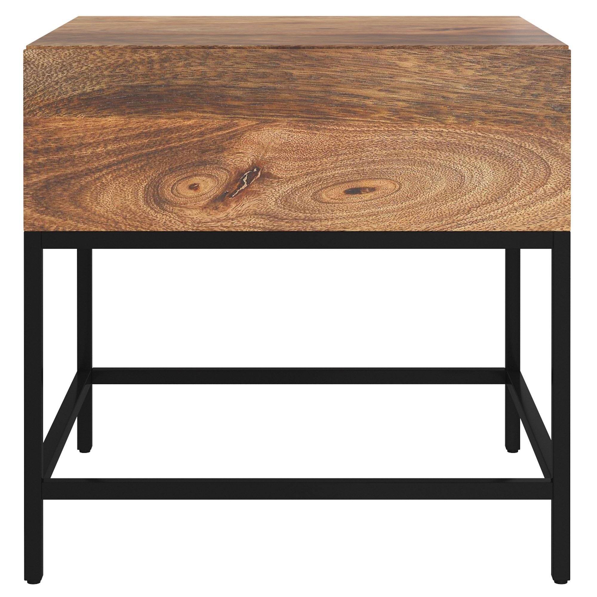 Ojas End Table in Natural Burnt and Black