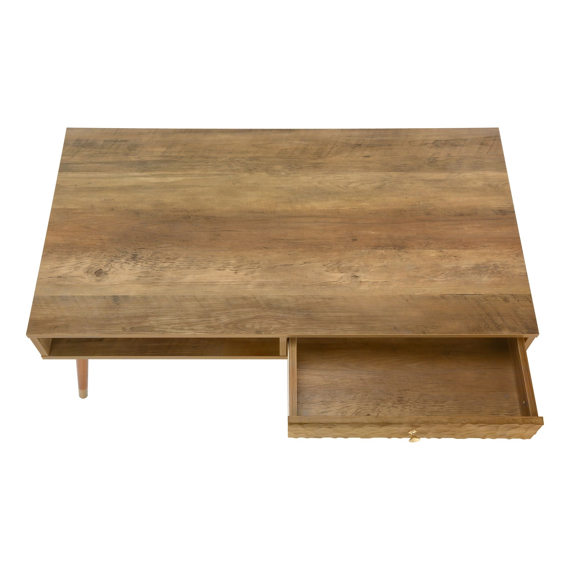 Modern Opulon Coffee Table by Monarch Specialties with a sleek wooden surface and metal legs for contemporary living rooms.