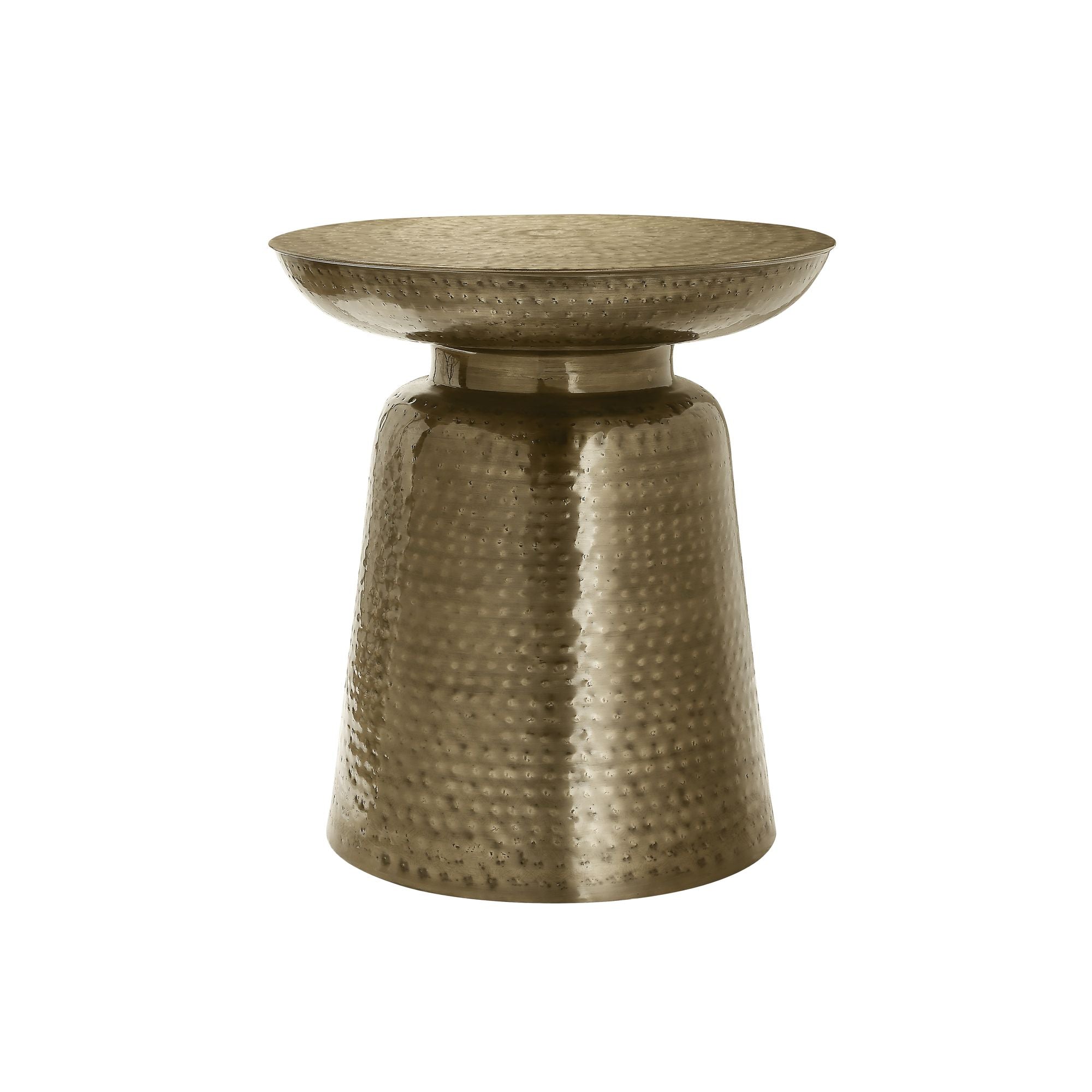 Orvian Accent Table by Monarch Specialties with a sleek copper finish, featuring a round tabletop and modern design.