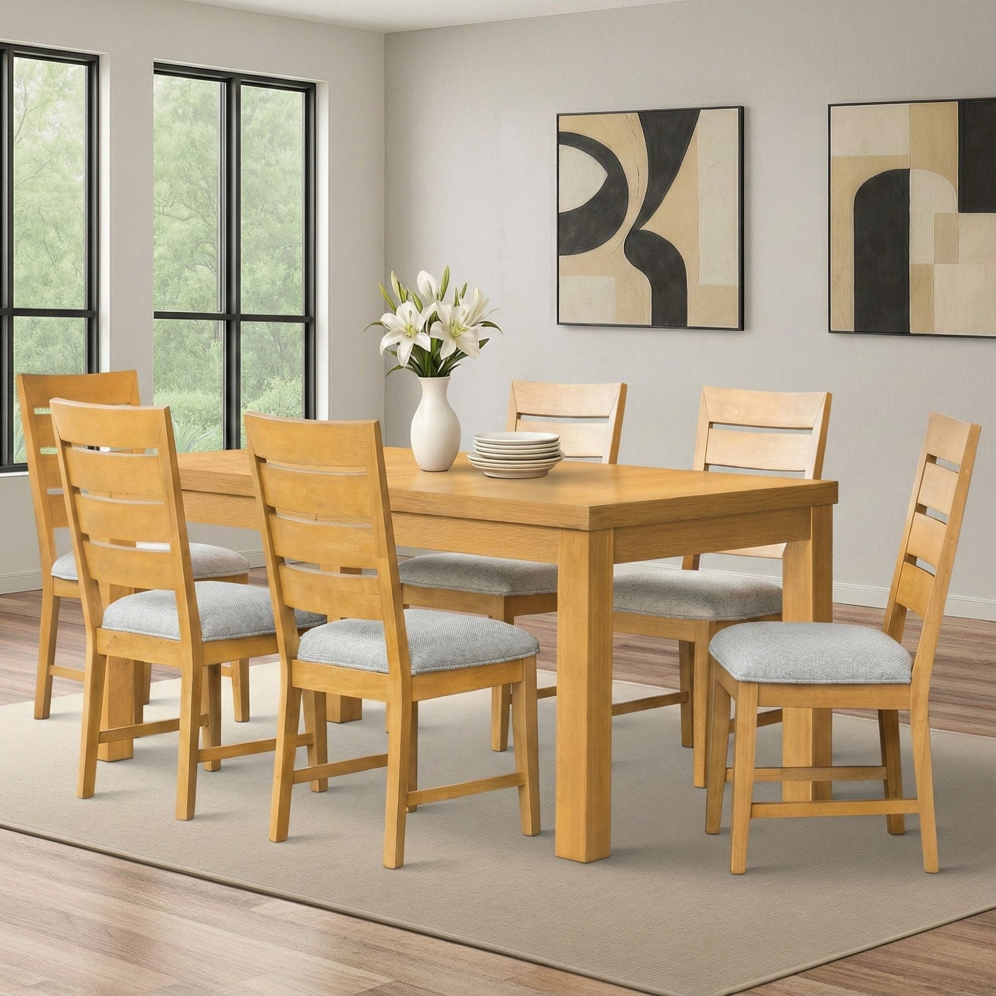 Ottilie 7 Piece Dining Set in Honey