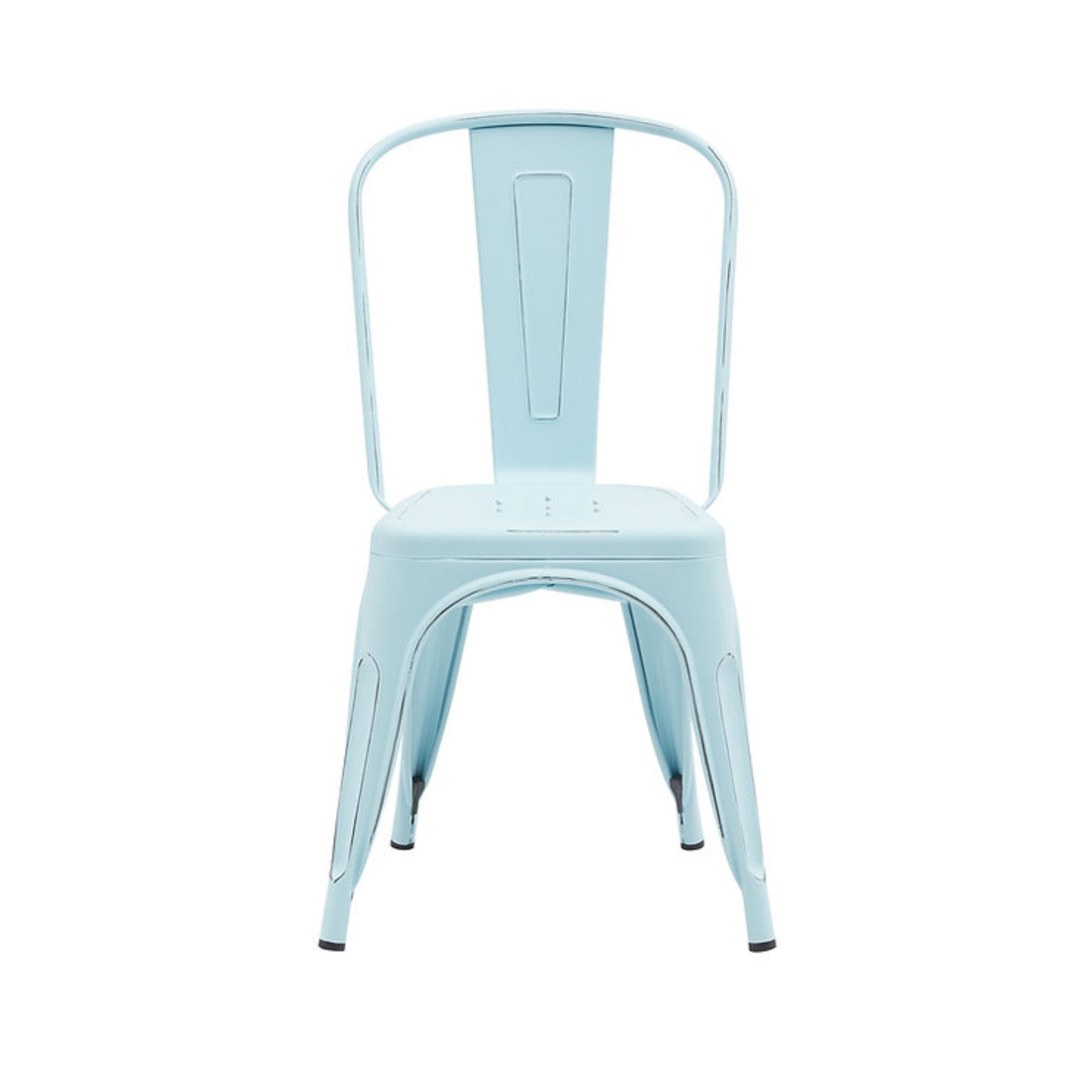 Set of two light blue Rochelle stackable dining chairs by Elite Living, outdoor-friendly with sleek modern design.