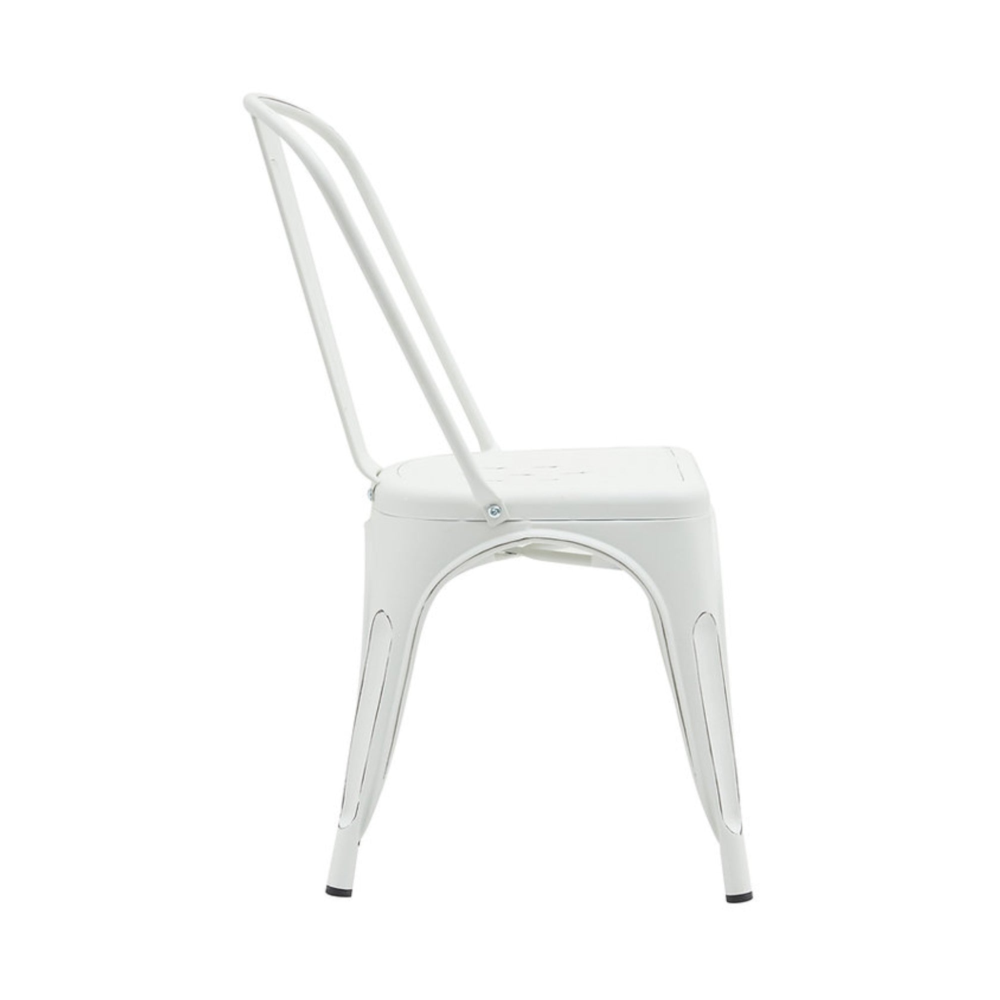 Set of two white Rochelle stackable dining chairs by Elite Living, featuring sleek outdoor-friendly design and modern style.