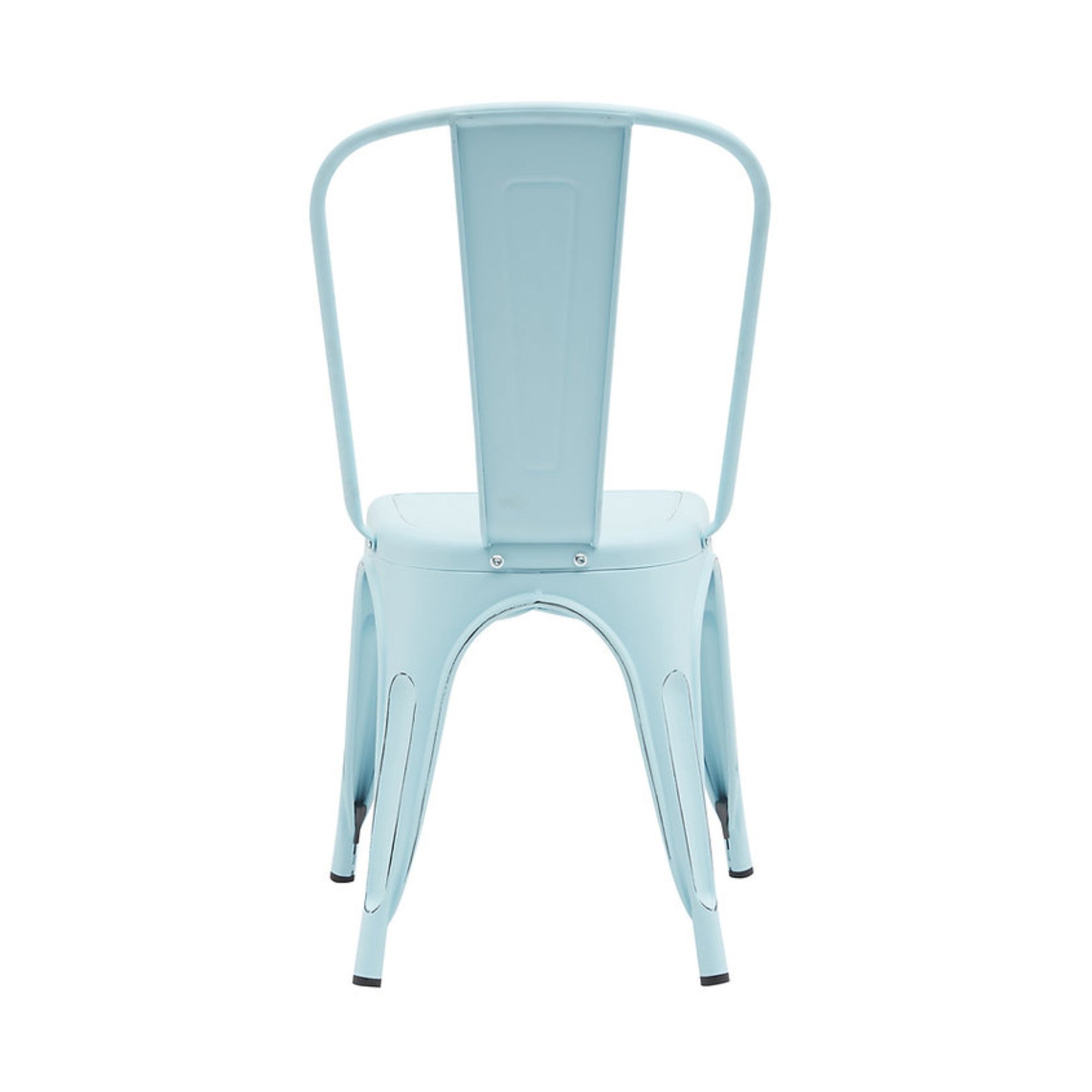 Set of two light blue Rochelle stackable dining chairs by Elite Living, outdoor-ready with sleek modern design.