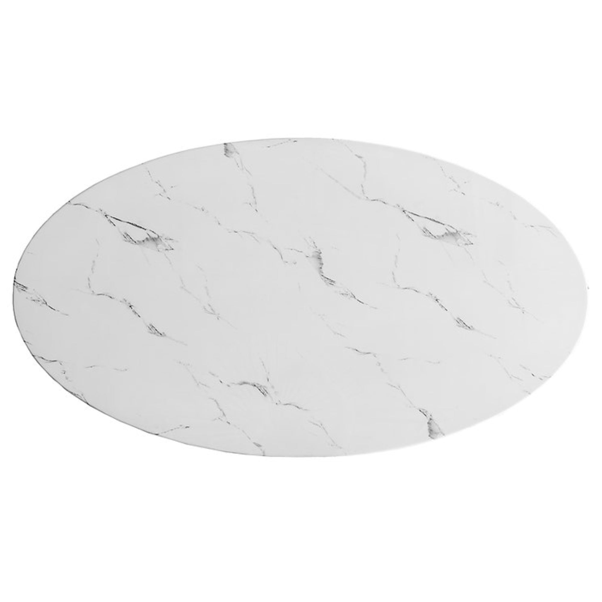 Elite Living Orbit Oval Marble Top Dining Table with sleek oval shape and elegant marble surface for modern dining rooms