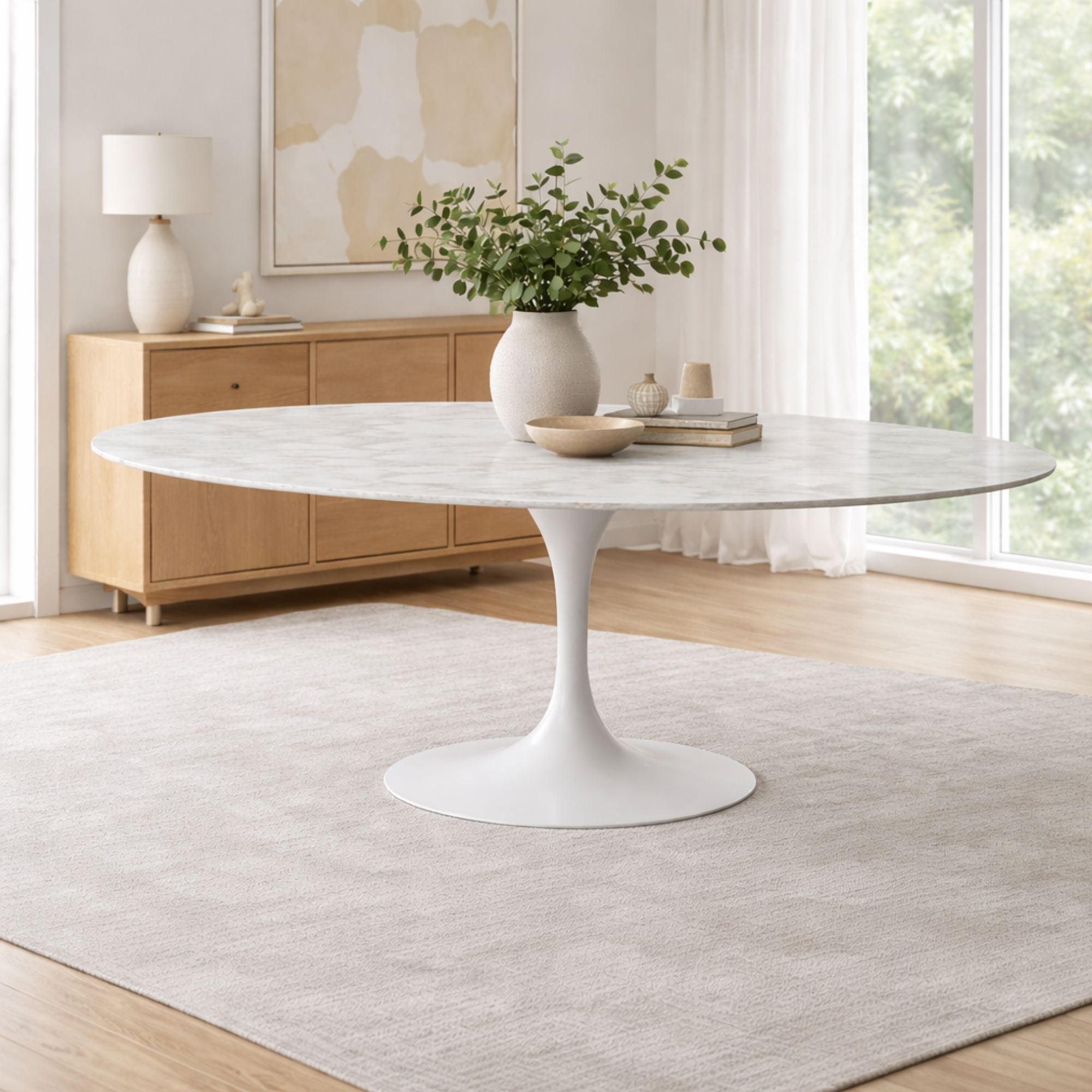 Marble Oval Dining Table | CastleUp Experience Centre Online Furniture