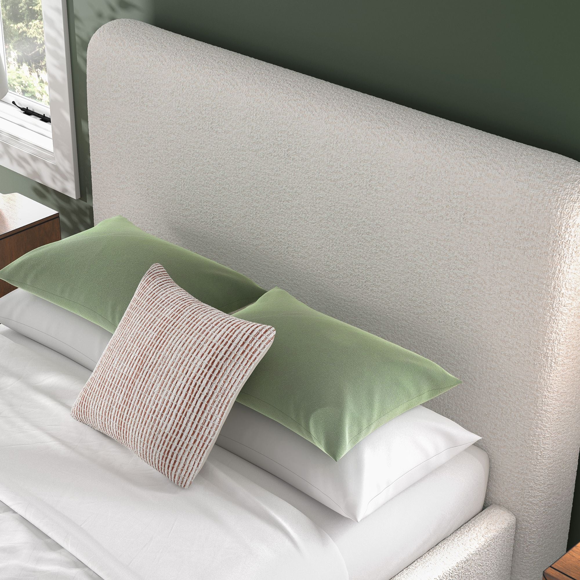 Signature Ashley Brintstreet Upholstered Wing Bed with padded headboard and side panels in a cozy fabric finish.