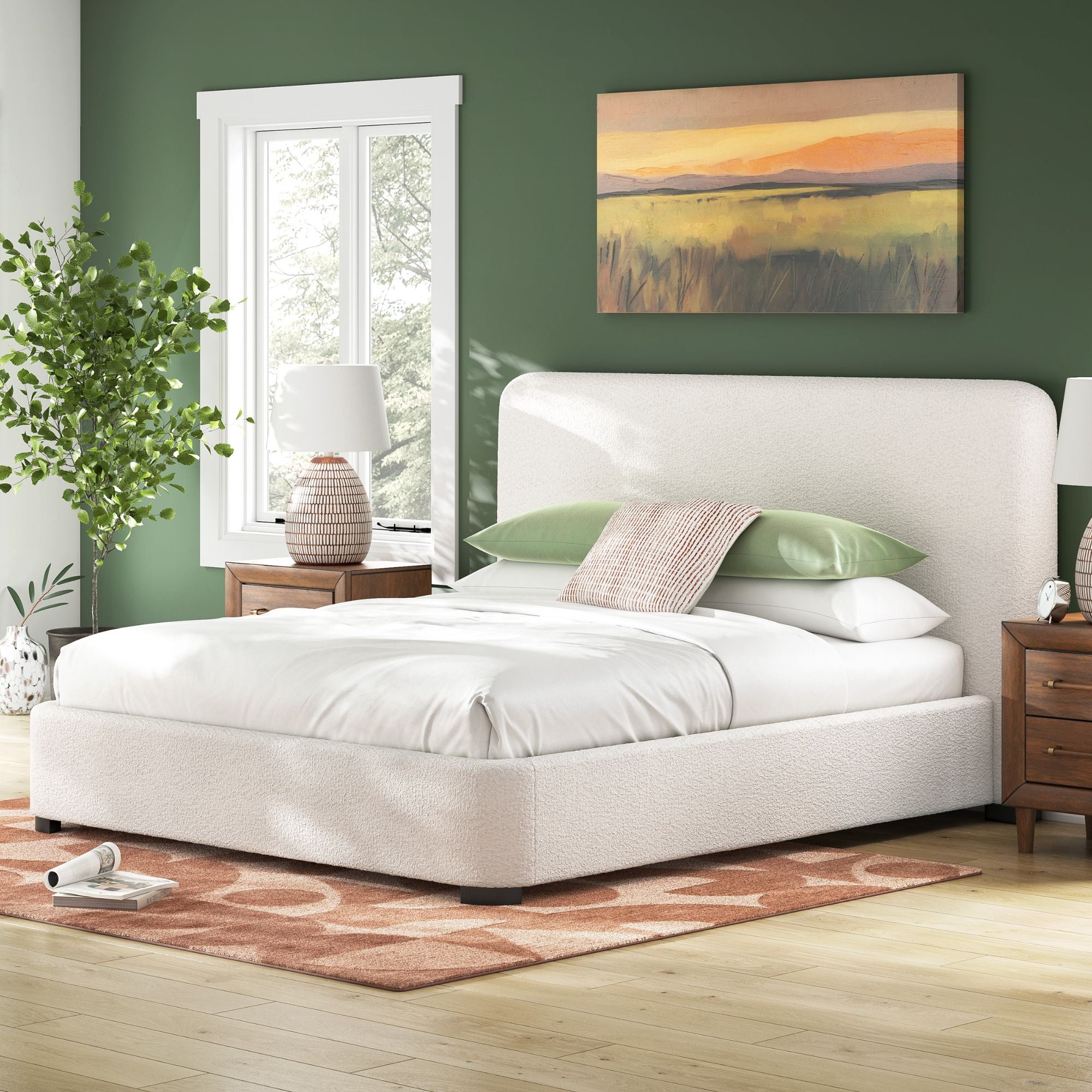 Signature Ashley Brintstreet upholstered wing bed with plush fabric and winged headboard, stylish and comfortable bedroom furniture.